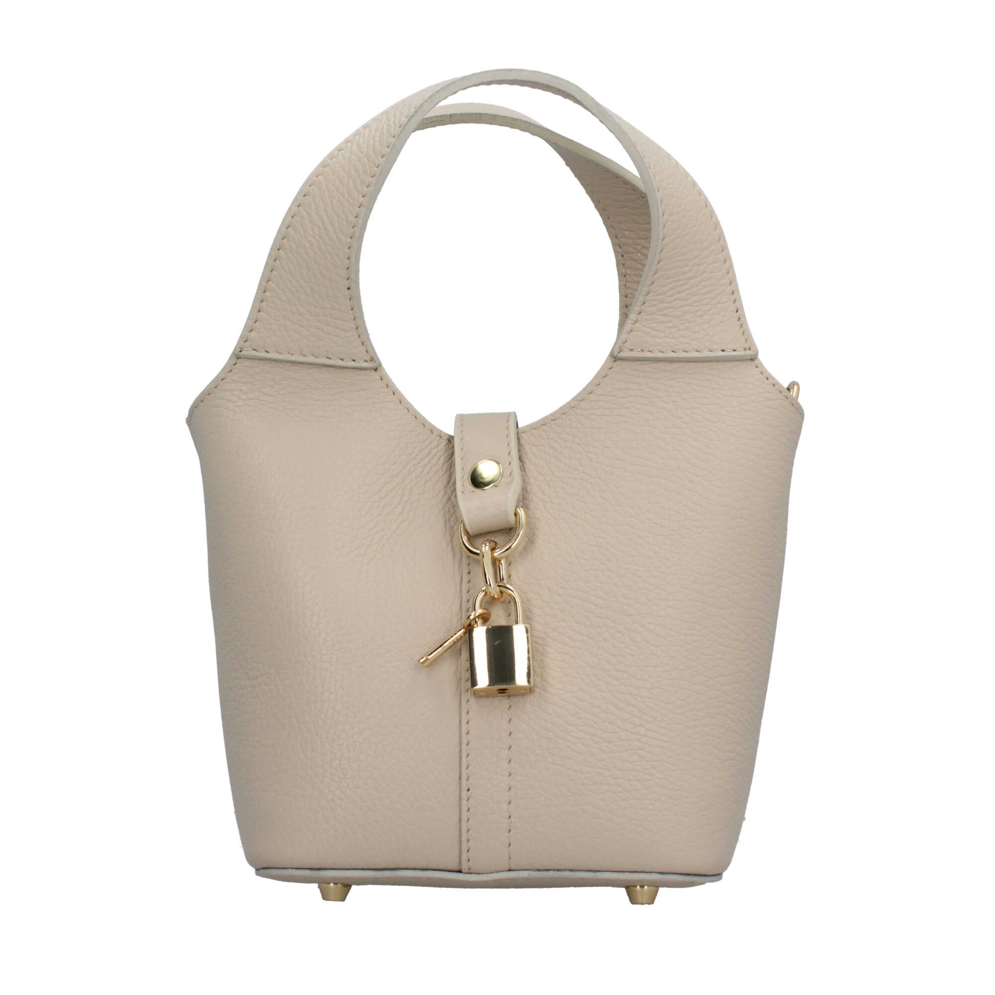 Borsa Made in Italy a mano in vera pelle con chiusura a lucchetto