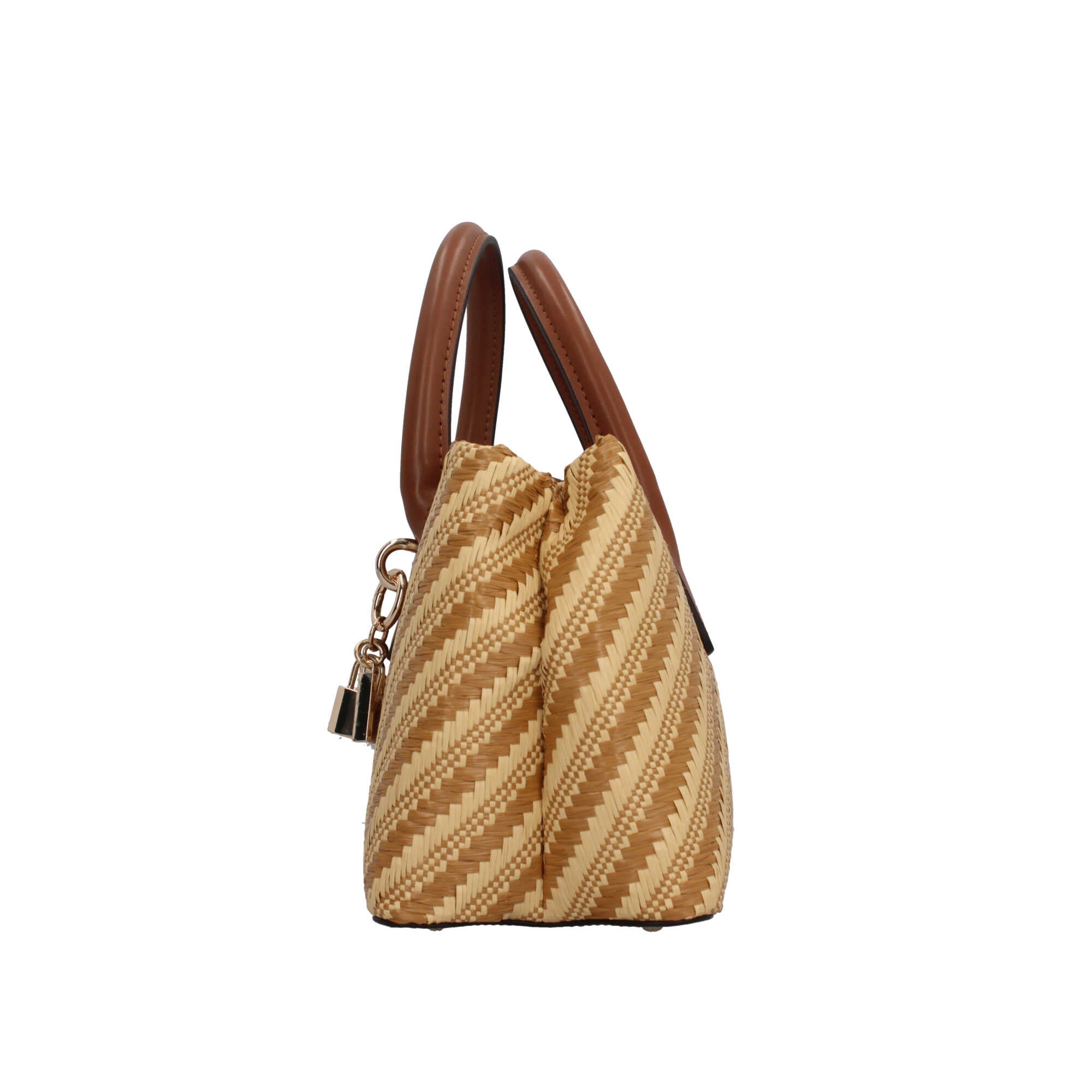 Borsa a mano Guess con effetto intrecciato e charm decorativo