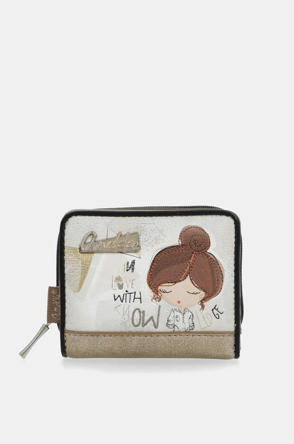Portafoglio donna Anekke piccolo con zip compatto Beige TU | Giò Fashion