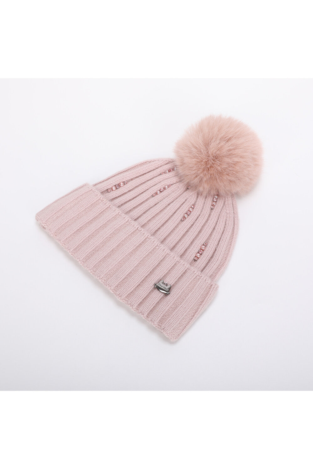 Cappello donna Mimi Mua con pon pon e strass decorativi Rosa TU | Giò Fashion