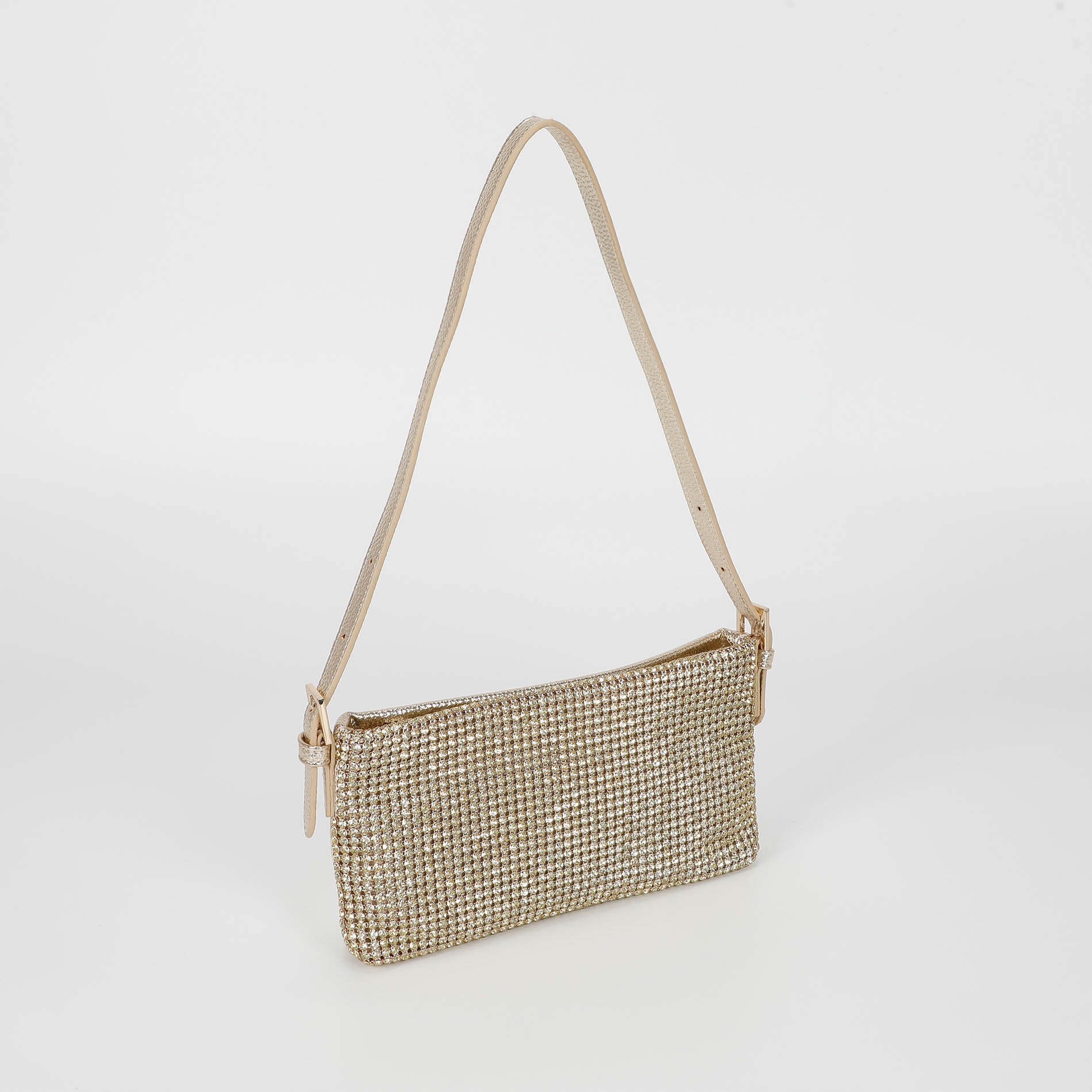 Mimi Mua borsa con strass e fibbie ai lati