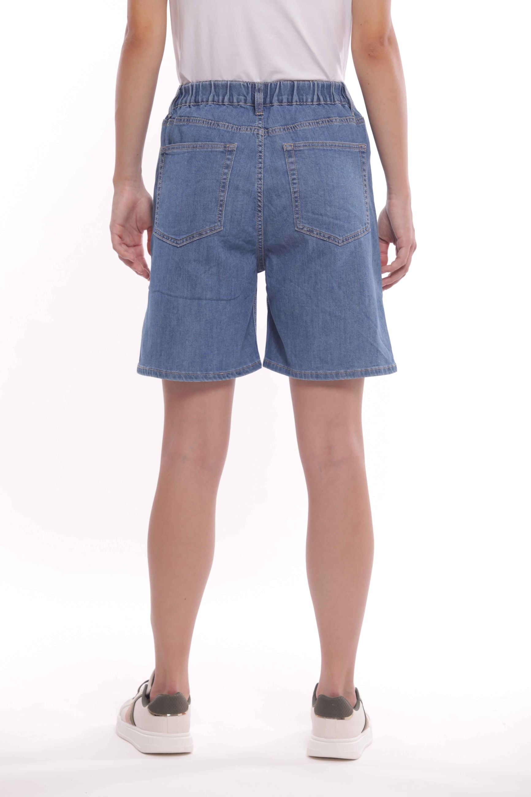 Mimi Mua Pantaloncini in Denim Chambray