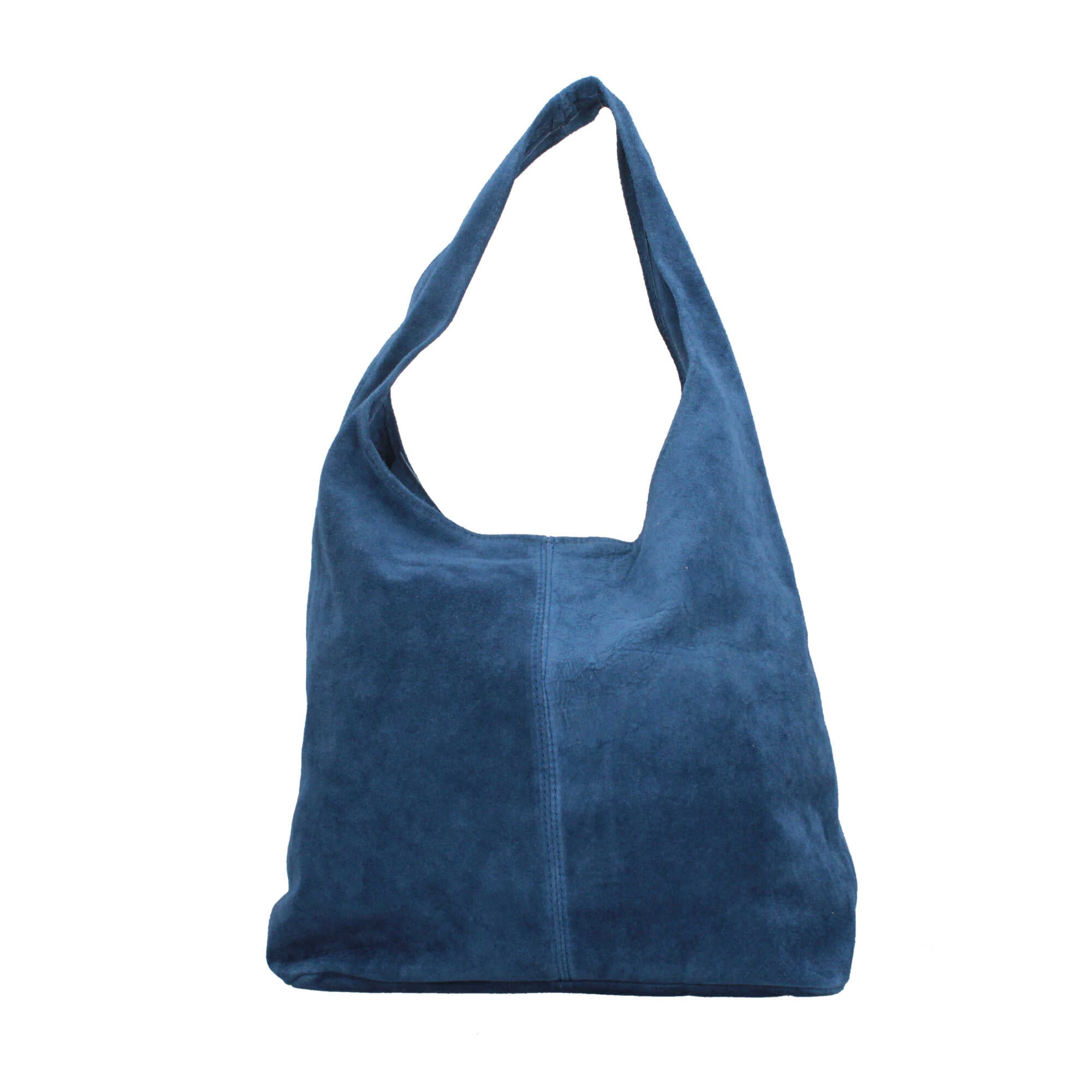 Borsa a spalla in camoscio Made in Italy dal design contemporaneo