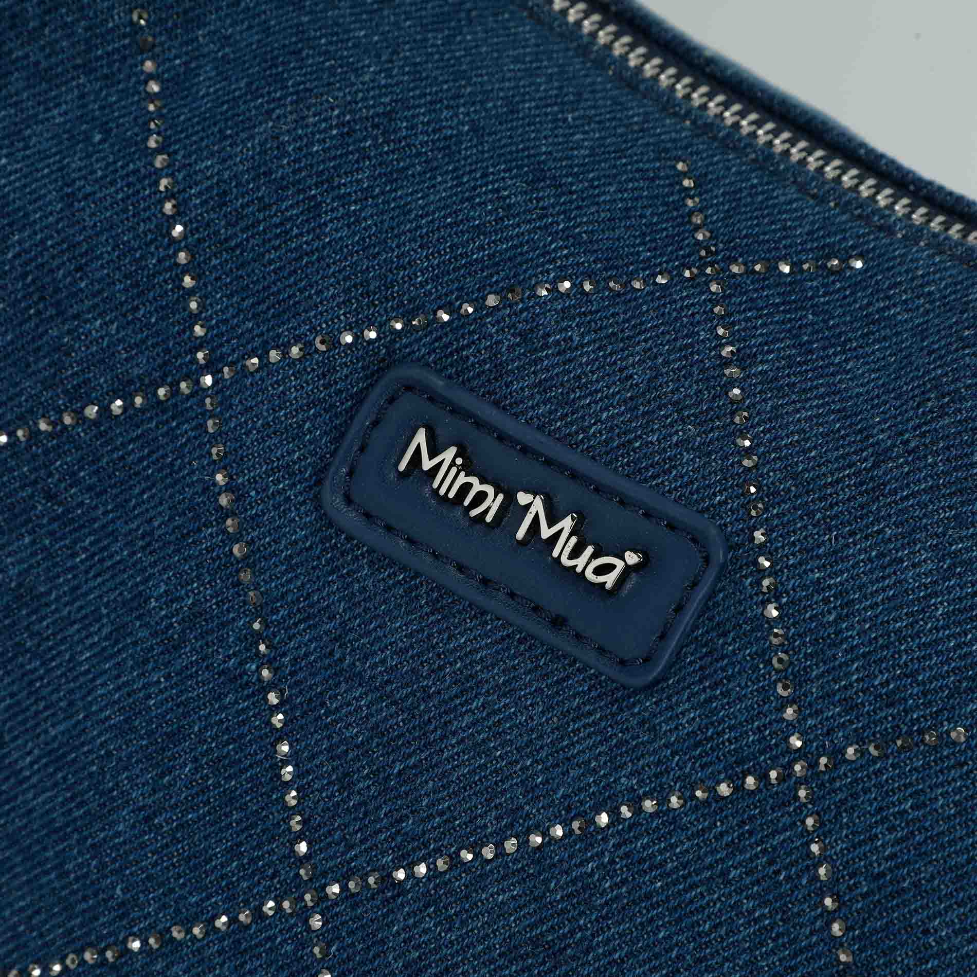 Mimi Mua borsa a sacca in jeans con strass