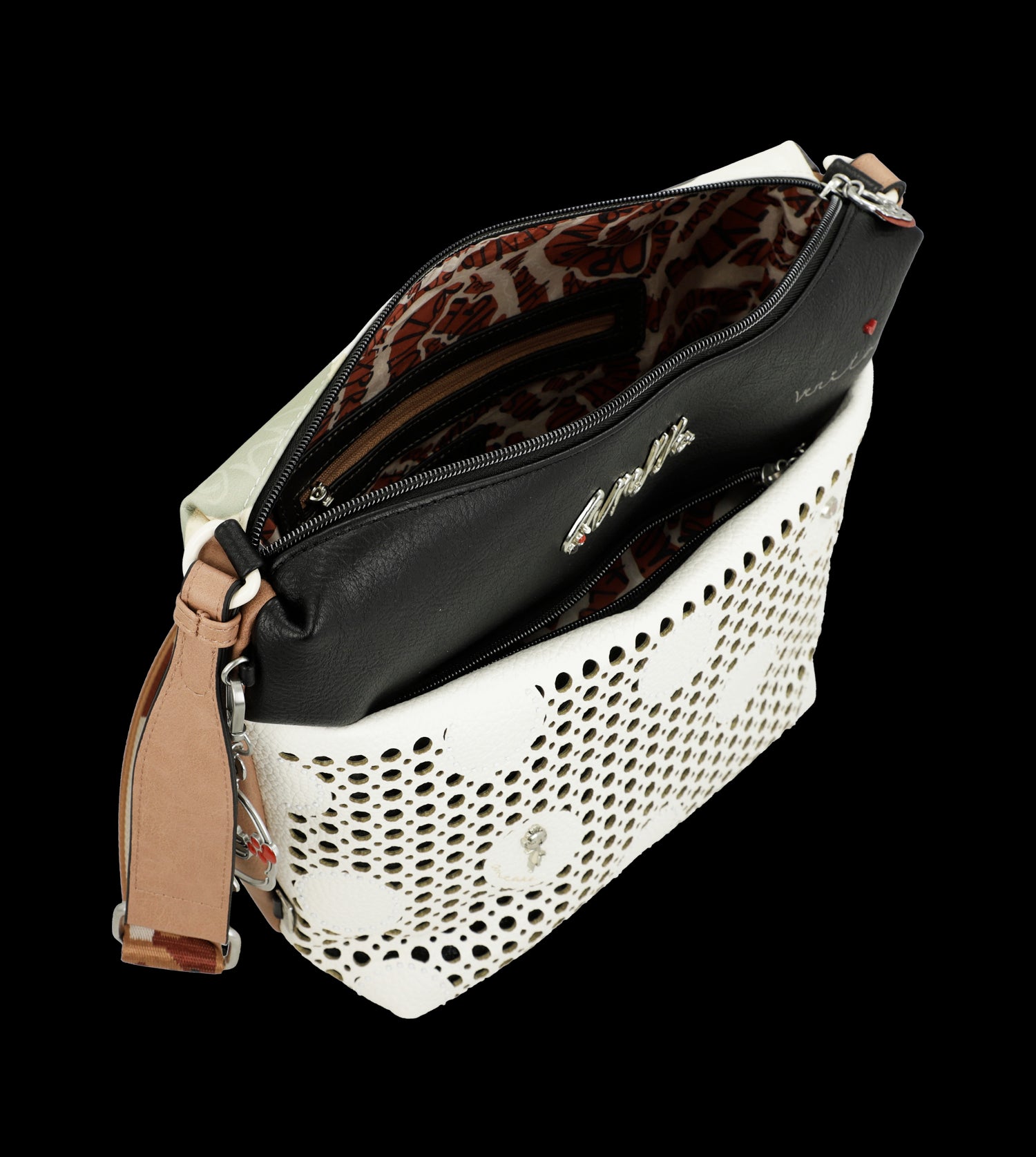 Borsa a tracolla Anekke con dettagli traforati e design elegante