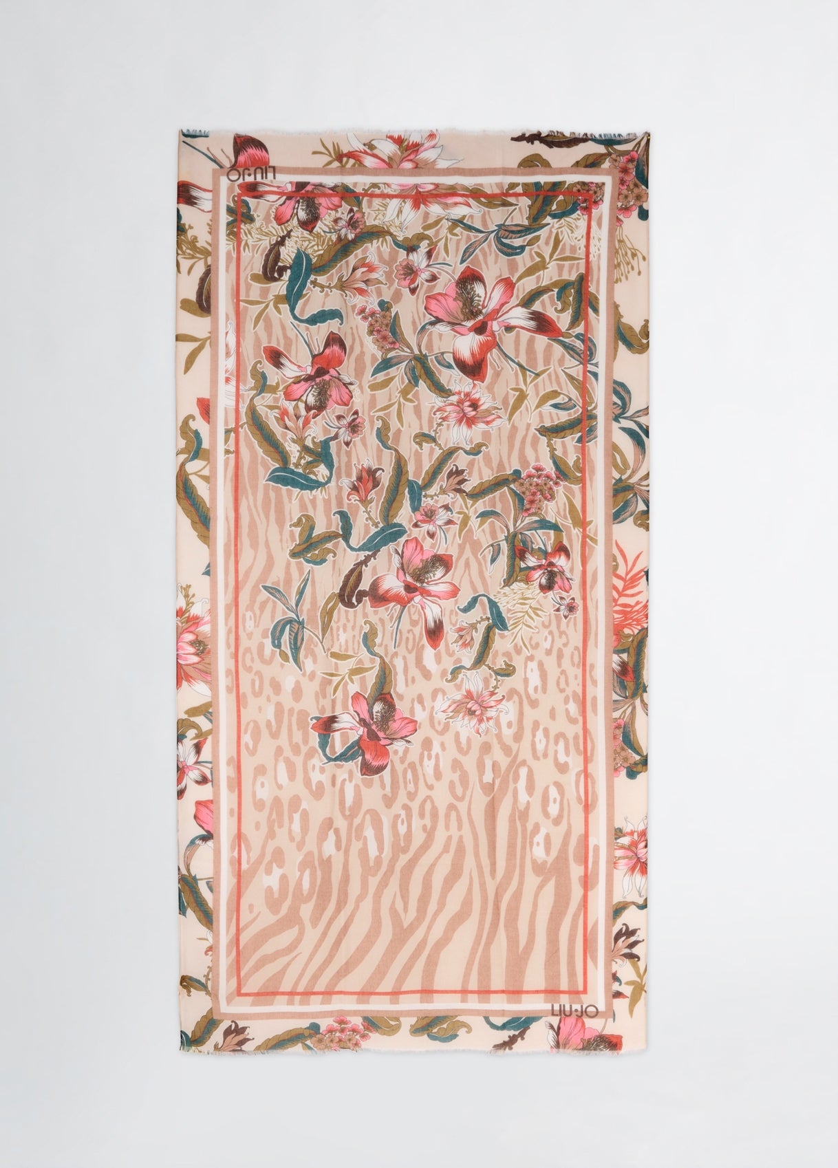 Foulard Donna Liu Jo con Stampa Floreale e Bordo Decorativo