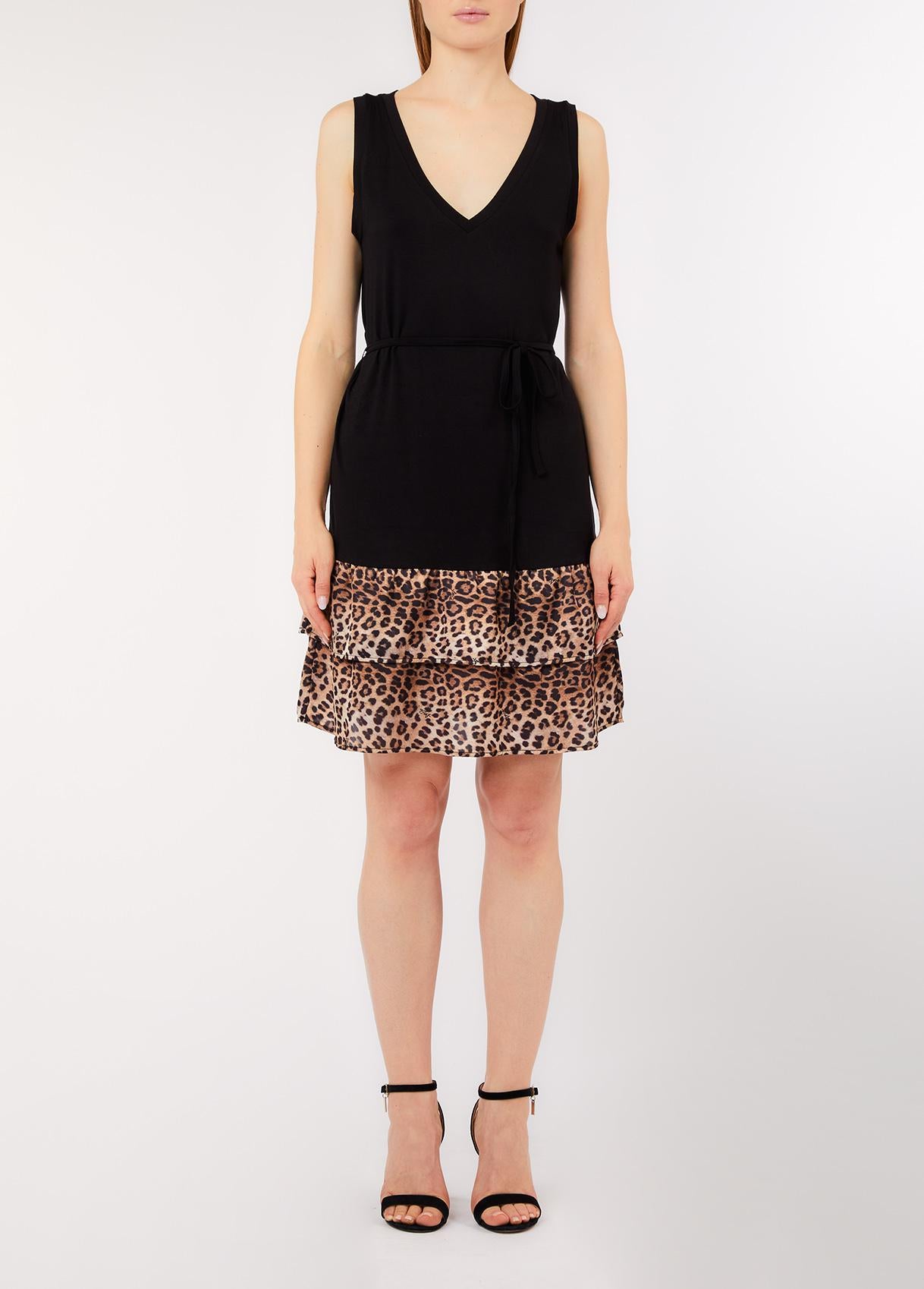 Abito Liu Jo Donna con Scollo a V e Balza Animalier
