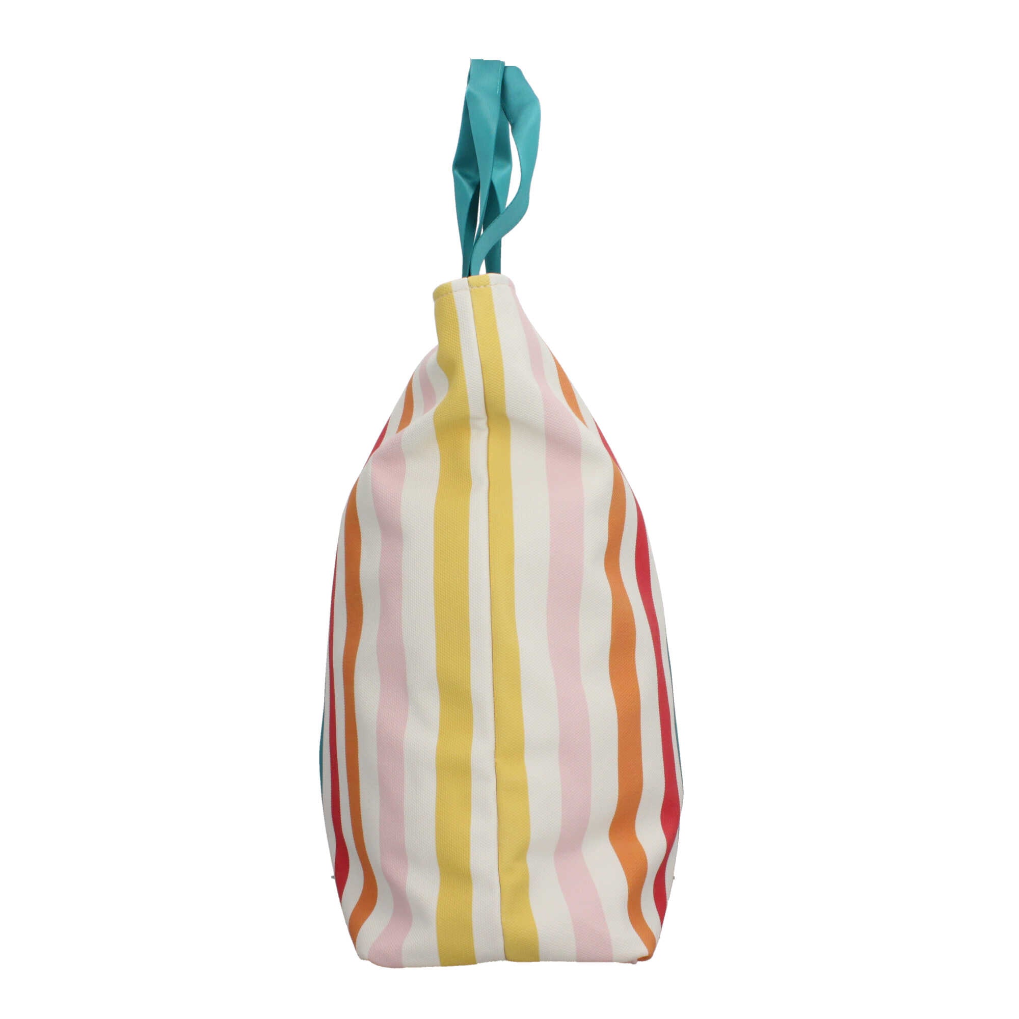Shopping bag KUVE con righe verticali e manici in tessuto