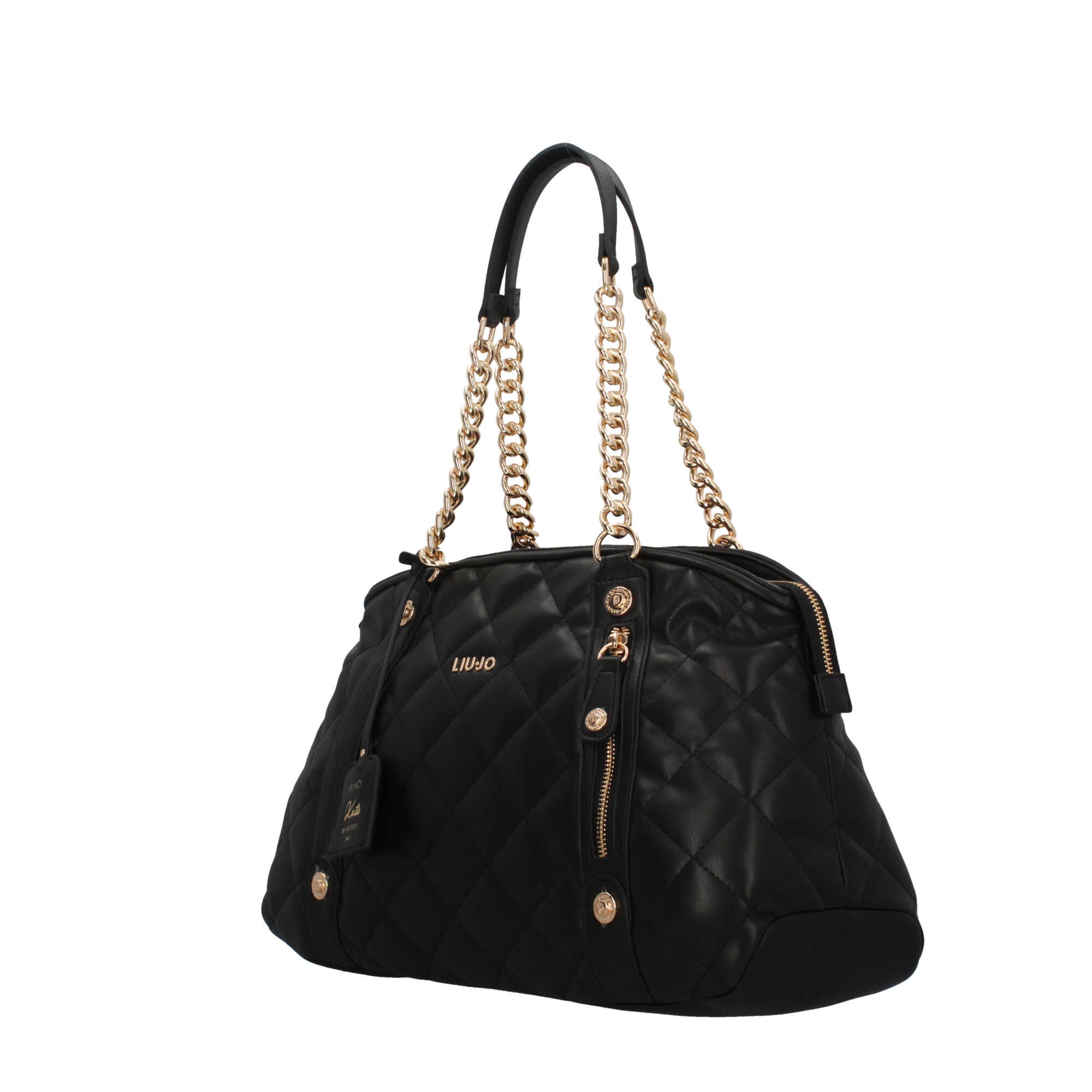 Borsa Shopper Donna Liu Jo con Trapuntatura e Dettagli in Metallo Nero TU | Giò Fashion