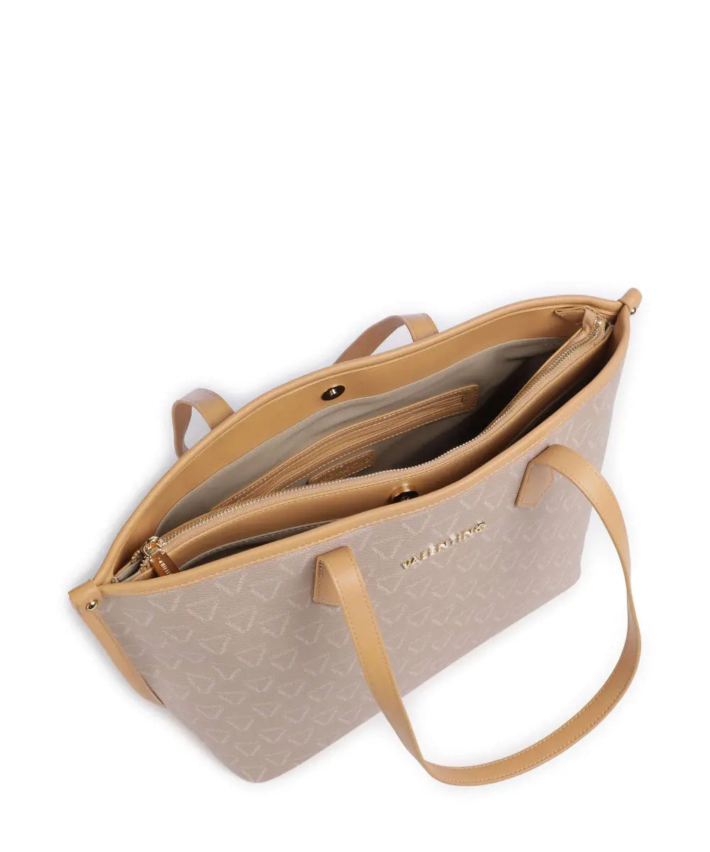 Shopper Valentino con stampa monogram e manici lunghi