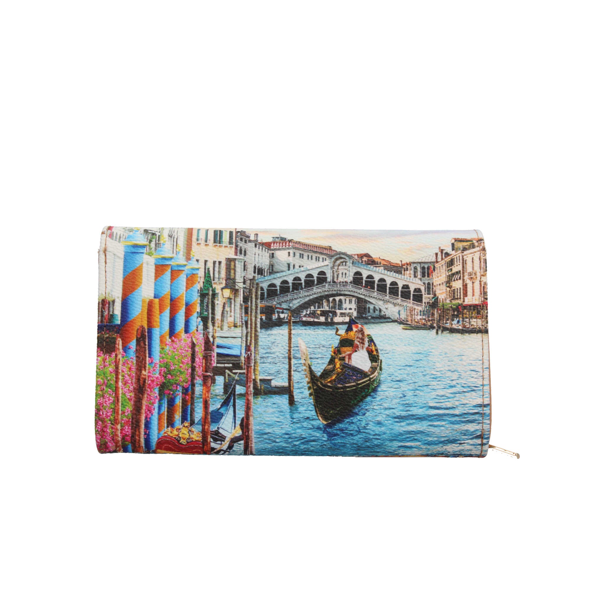 Portafoglio YNot con stampa artistica e chiusura a scatto