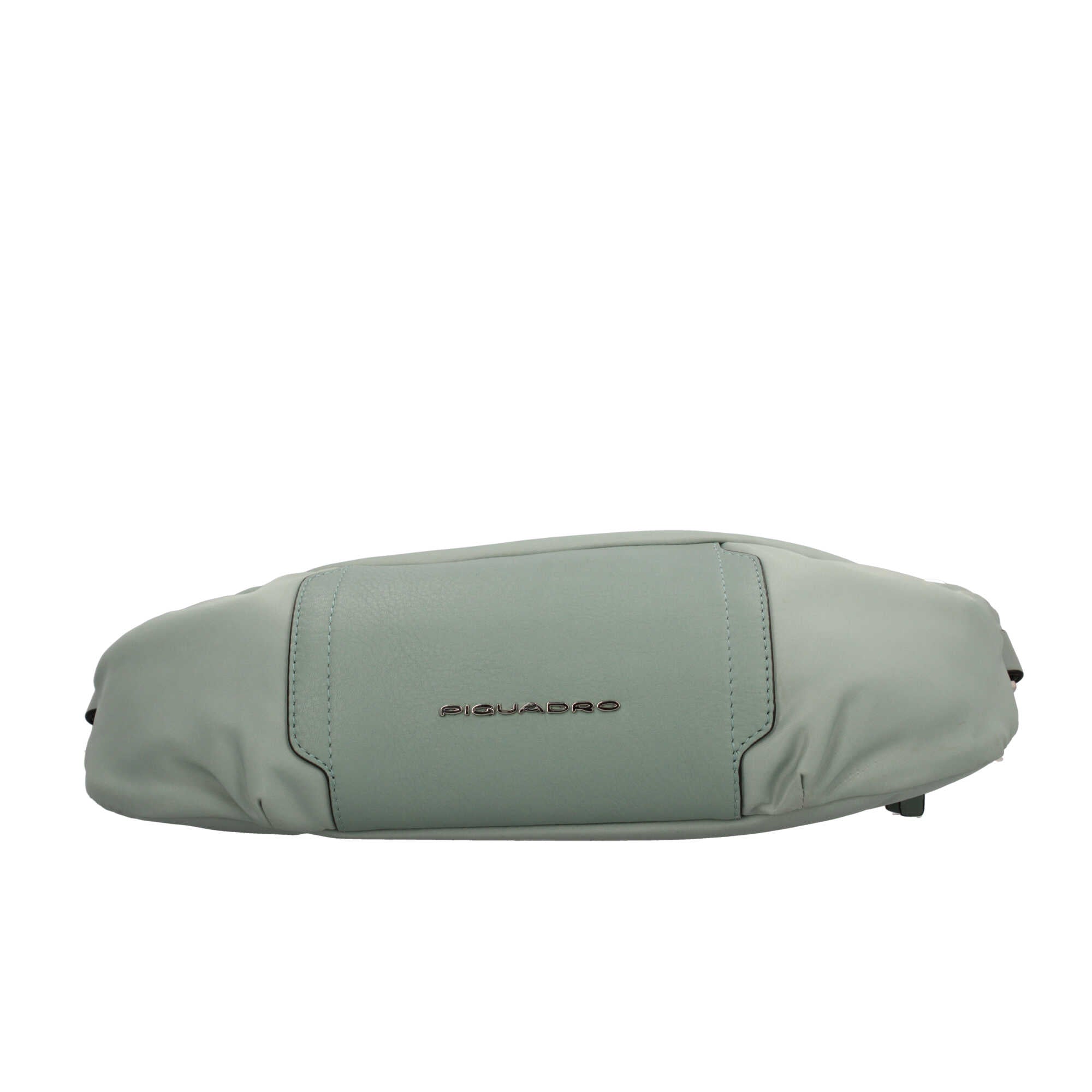 Piquadro marsupio in pelle e tessuto riciclato con tasche organizzate