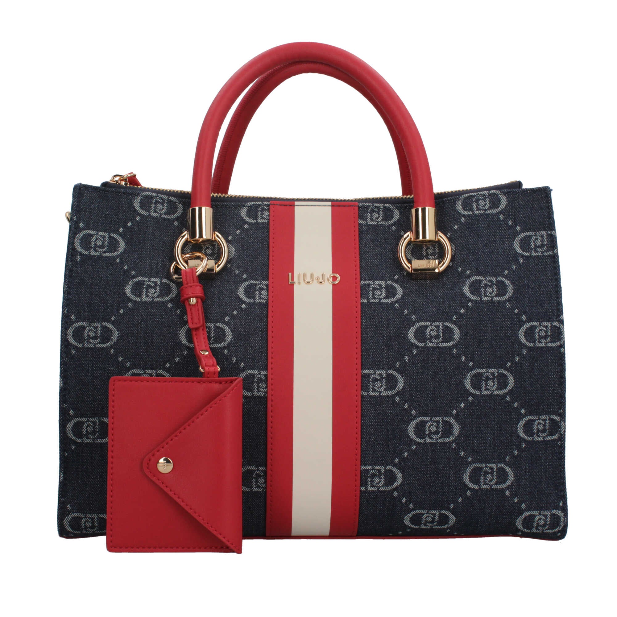 Borsa Donna Liu Jo in Tessuto Monogram con Dettagli Eleganti Blu TU | Giò Fashion