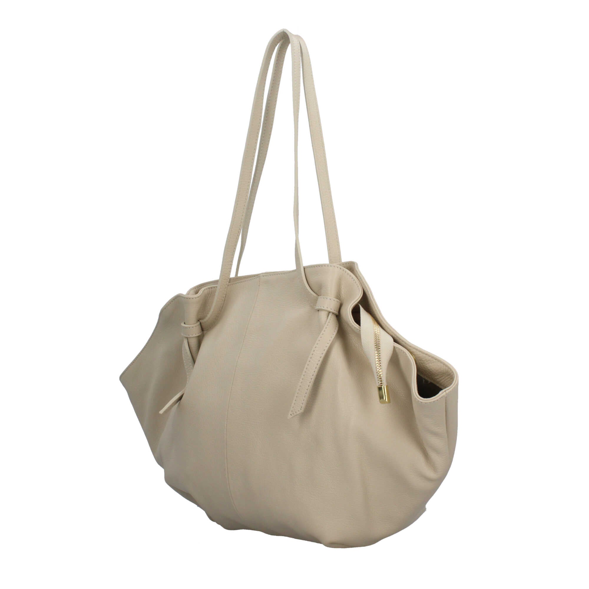 Borsa Made in Italy morbida in vera pelle con doppio manico