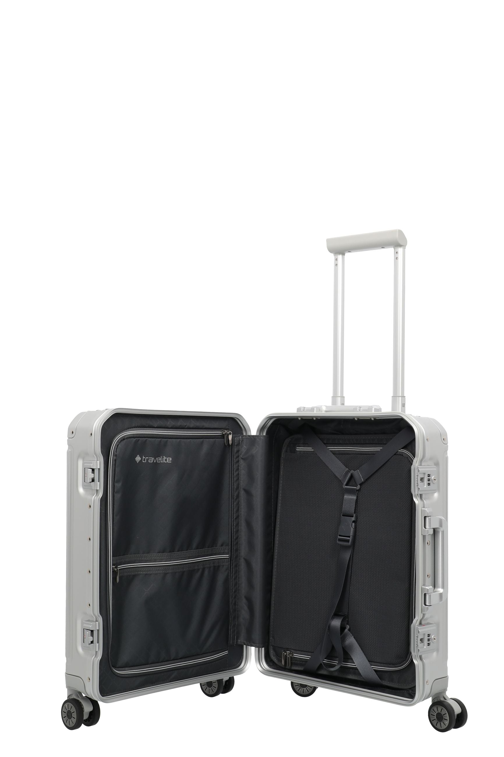 Valigia bagaglio a mano Travelite Next S in alluminio con TSA e ruote doppie
