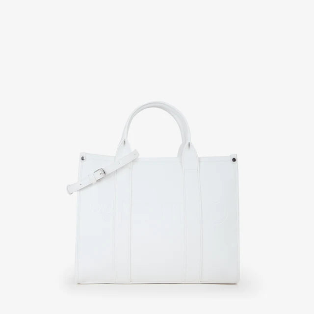 Borsa Valentino con logo in rilievo e tracolla regolabile Bianco TU | Giò Fashion