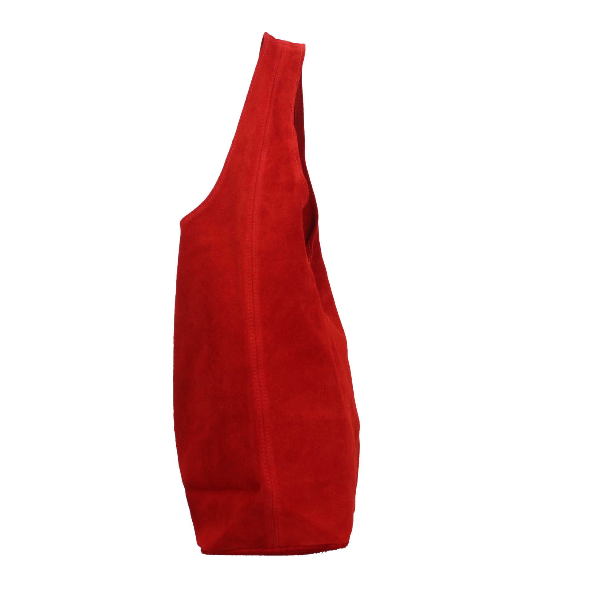 Borsa a spalla in camoscio Made in Italy dal design contemporaneo