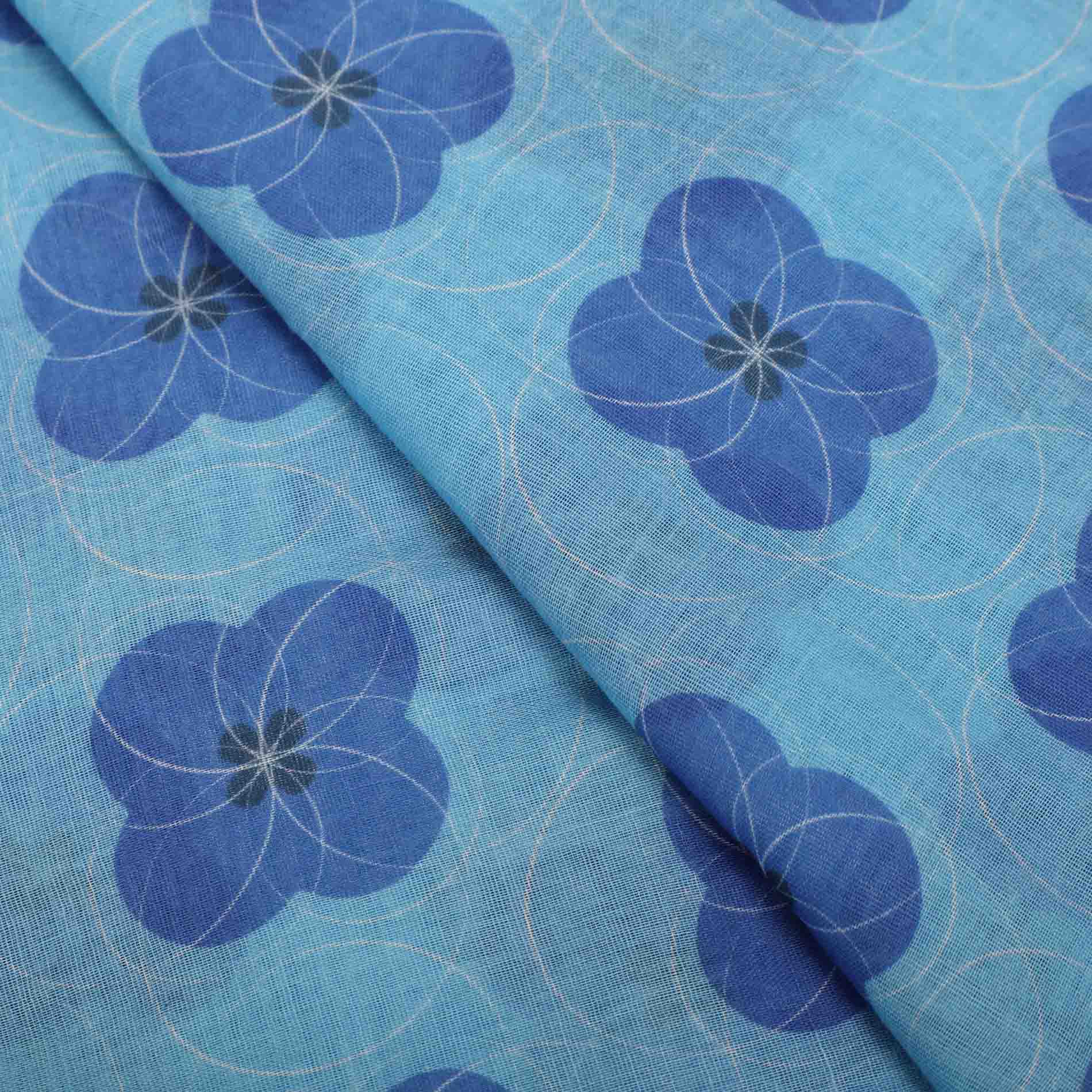Foulard Mimi Mua con fiori geometrici Blu TU | Giò Fashion