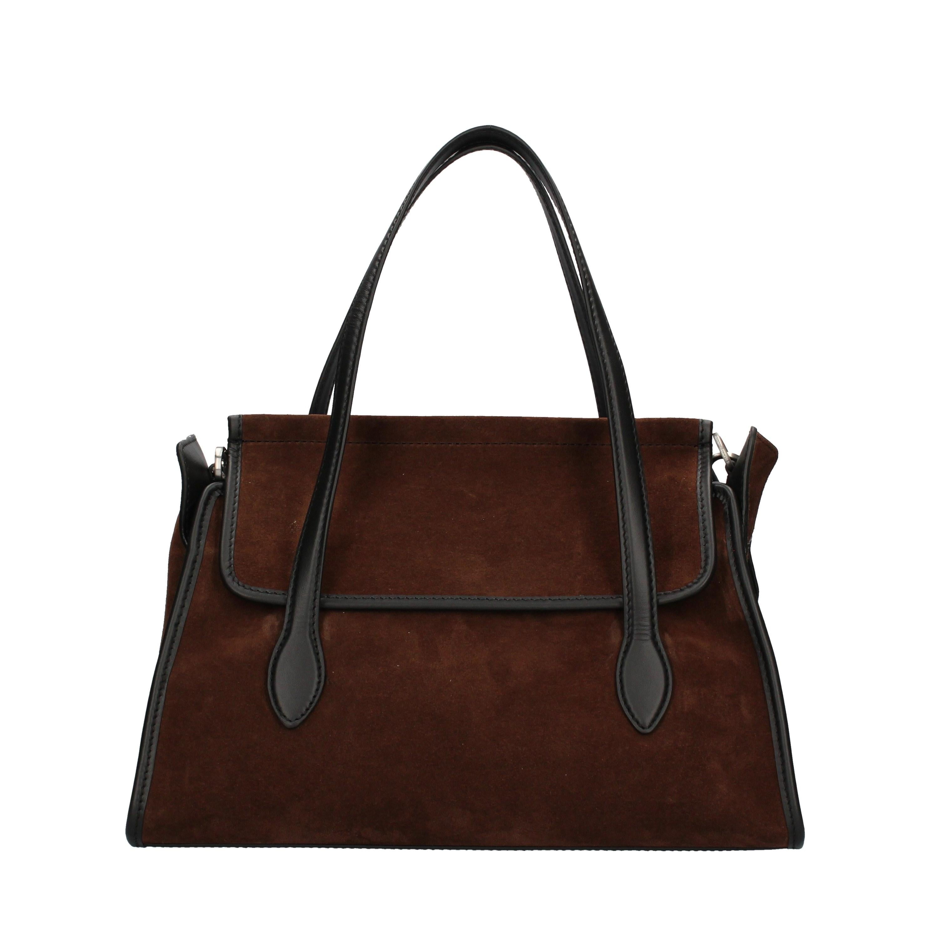 Borsa a mano in pelle scamosciata