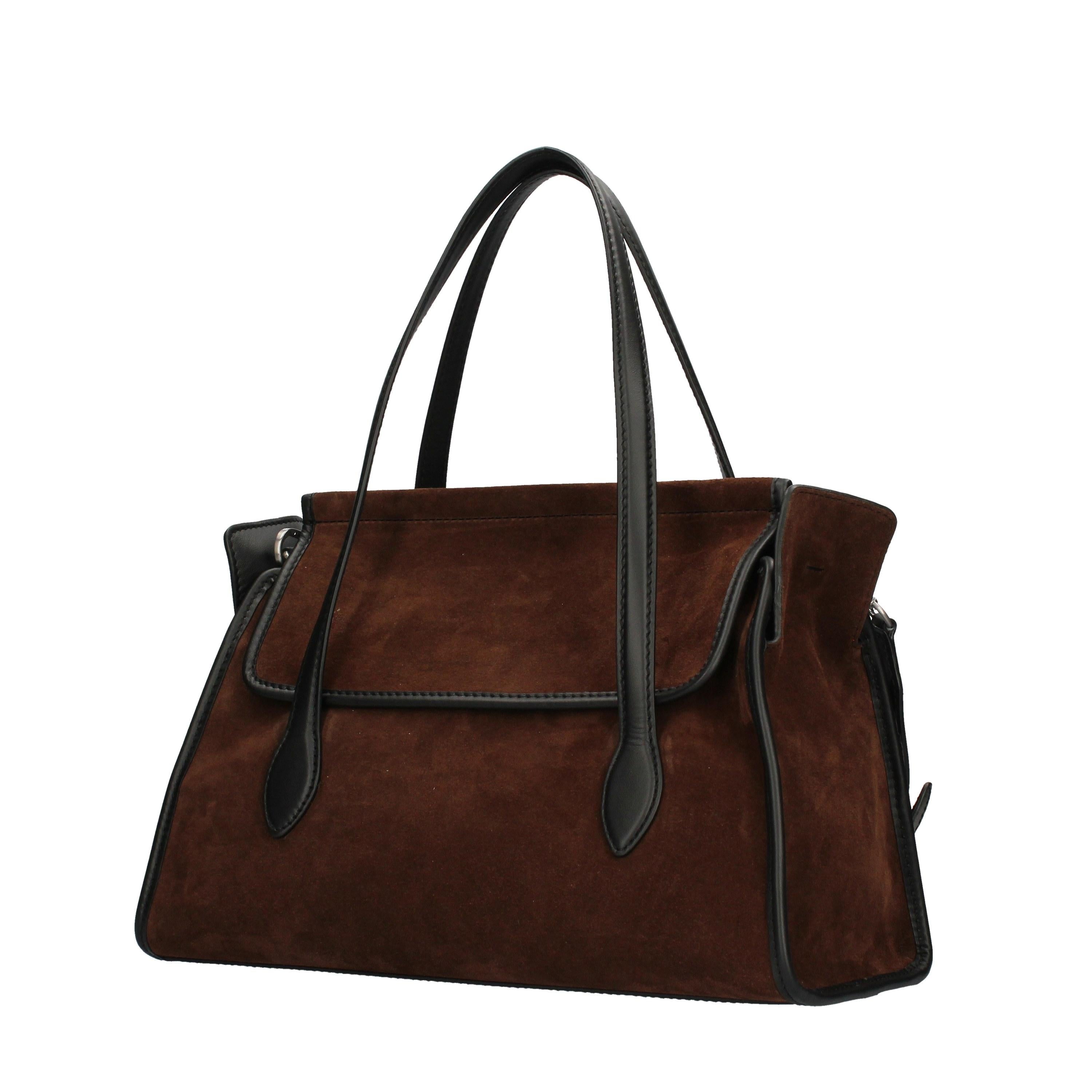 Borsa a mano in pelle scamosciata