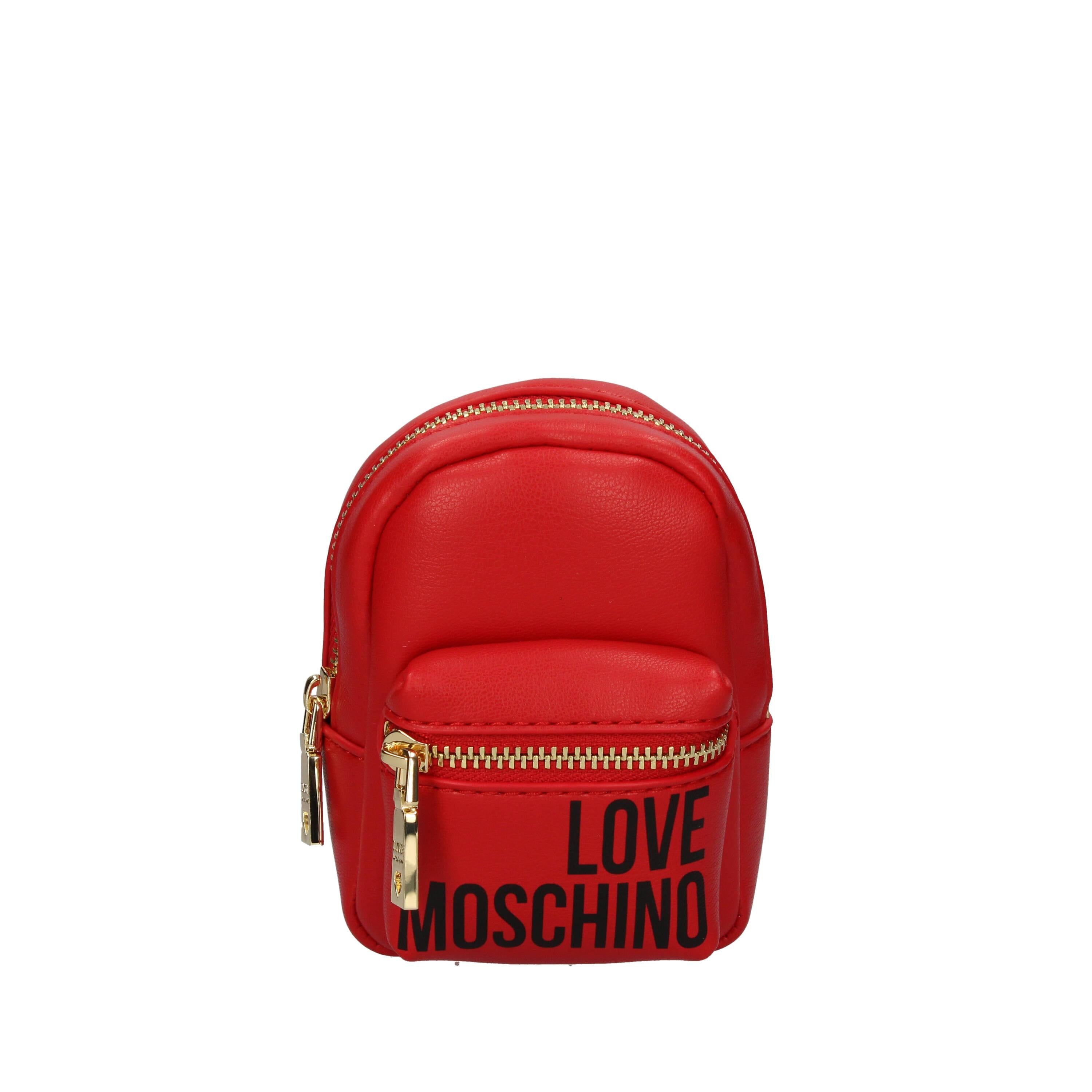 Love Moschino Portachiavi in ecopelle di colore rosso a forma di zaino JC6400PP1ELT0500