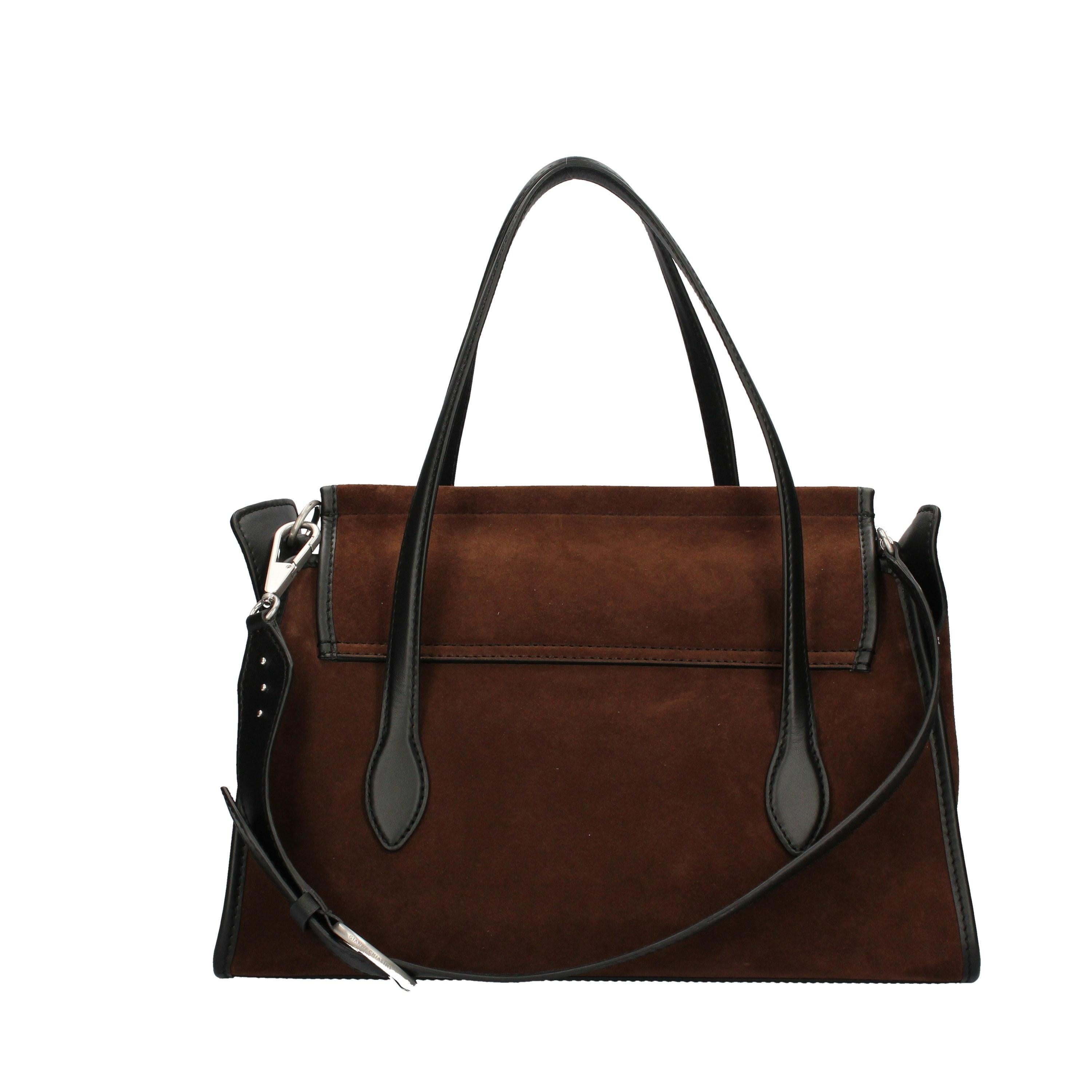 Borsa a mano in pelle scamosciata