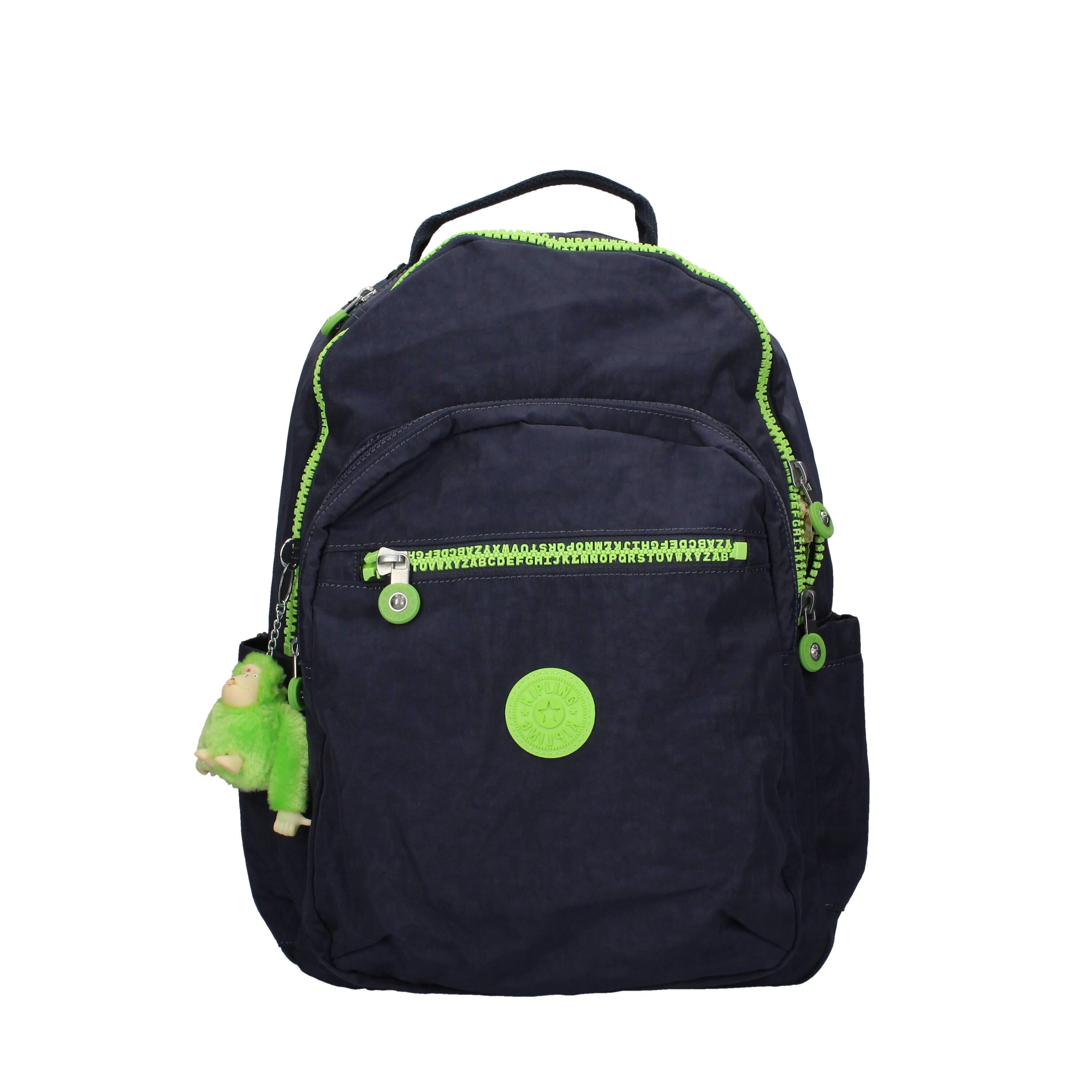 Zaino Kipling blu con scimmietta KPKI304096J1