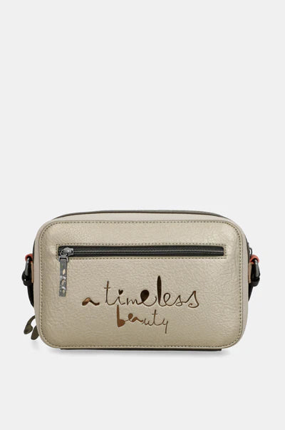 Borsa a tracolla Anekke compatta con chiusura zip e grafica decorativa Beige TU | Giò Fashion