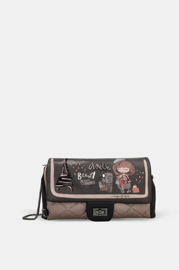Borsa a spalla Anekke Paris con catena Marrone TU | Giò Fashion