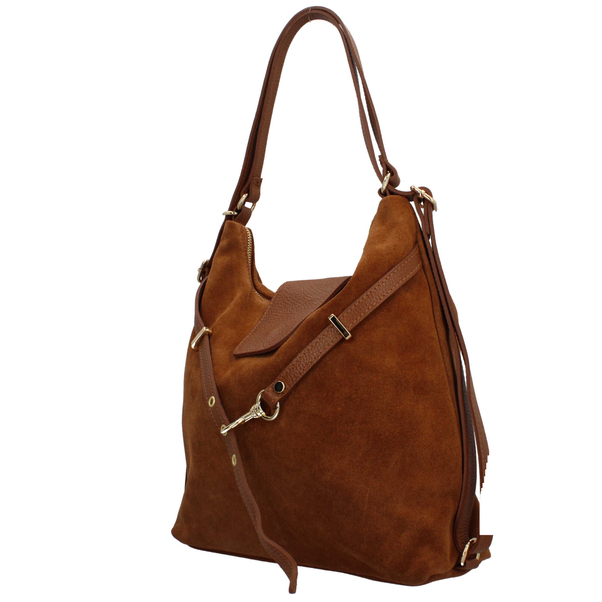 Borsa zaino Made in Italy con doppia portabilità e tracolla regolabile CUOIO TU | Giò Fashion