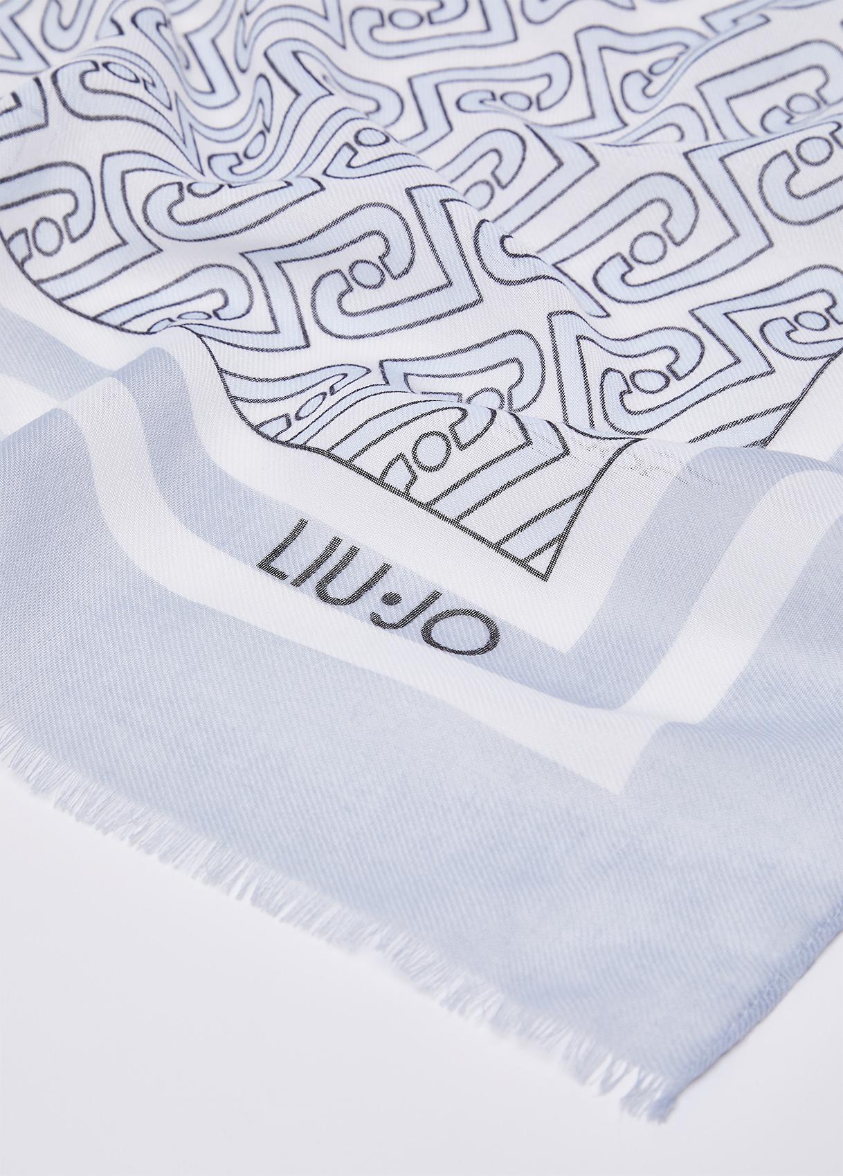 Sciarpa Liu Jo donna con logo e motivo grafico Light denim TU | Giò Fashion