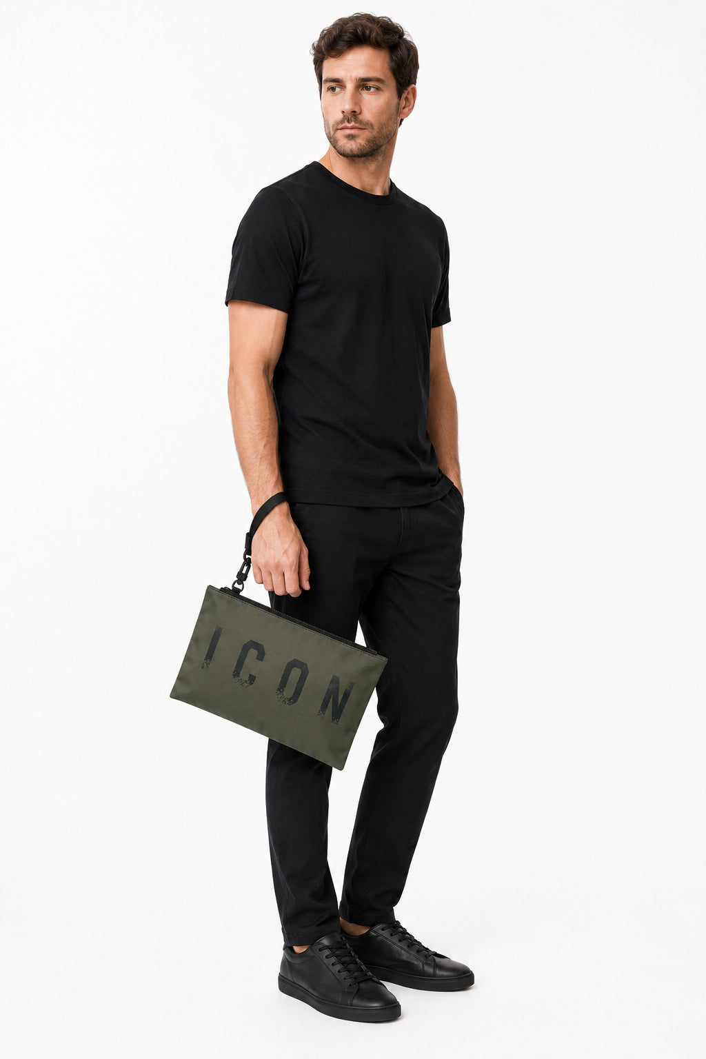 Pochette Icon Uomo Compatta con Laccetto da Polso