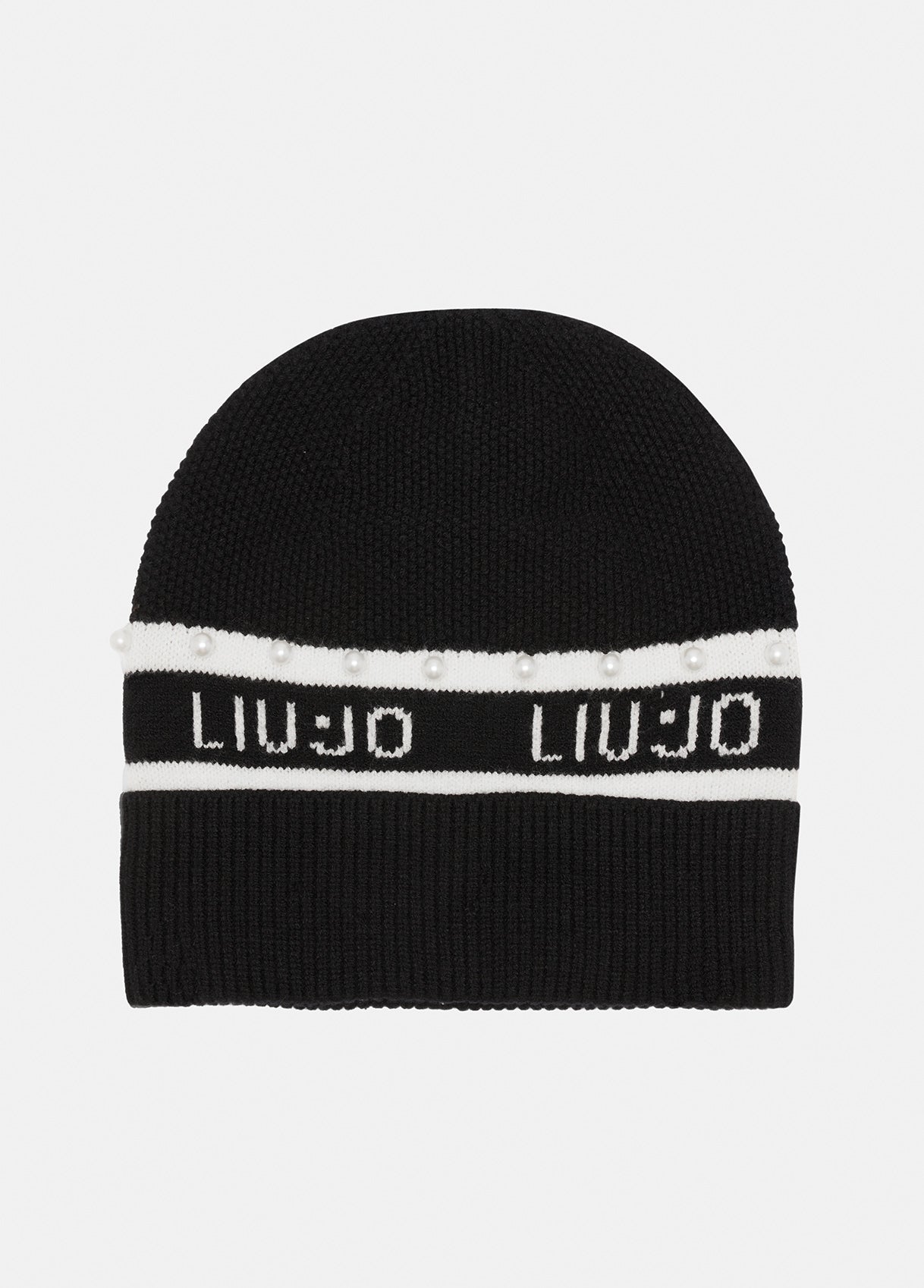 Liu Jo cappello in maglia con logo e perle