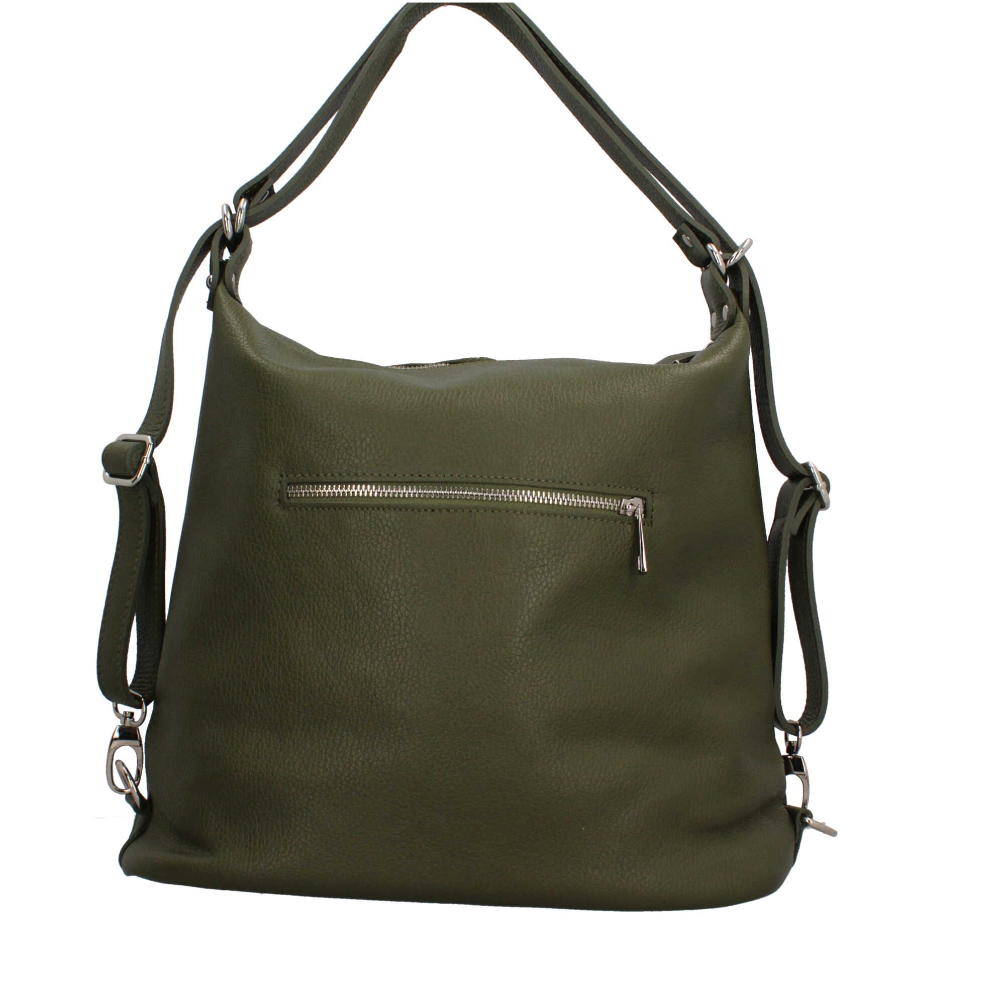 Borsa zaino Made in Italy con tasche frontali e tracolla regolabile Verde TU | Giò Fashion