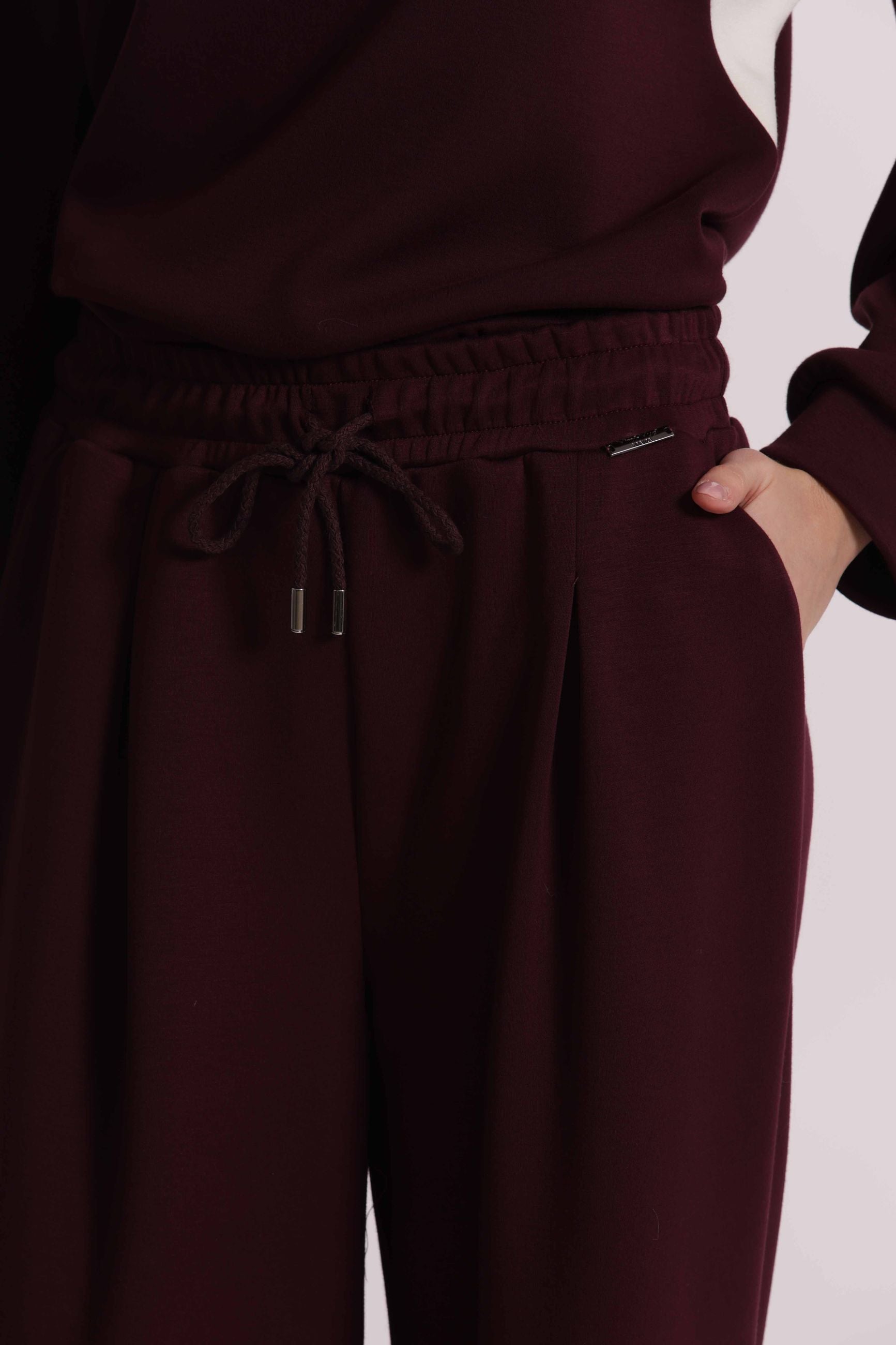 Pantaloni Donna Palazzo in Scuba Crepe con Coulisse Mimi Mua