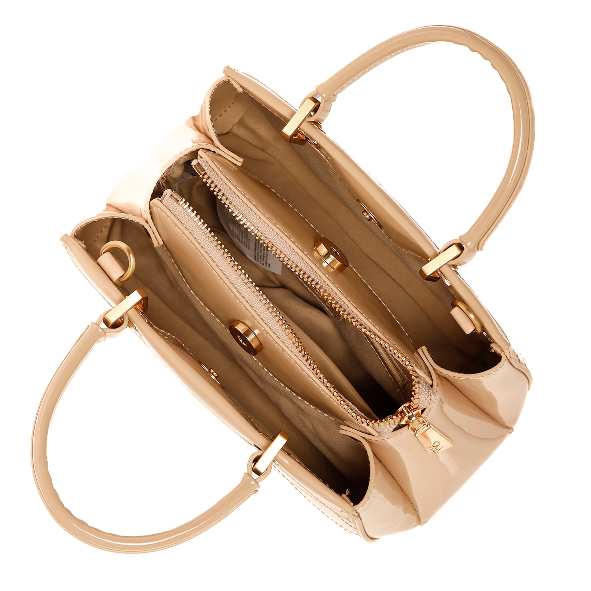 Borsa a mano Byblos donna vernice trapuntata con doppio manico e tracolla Beige TU | Giò Fashion