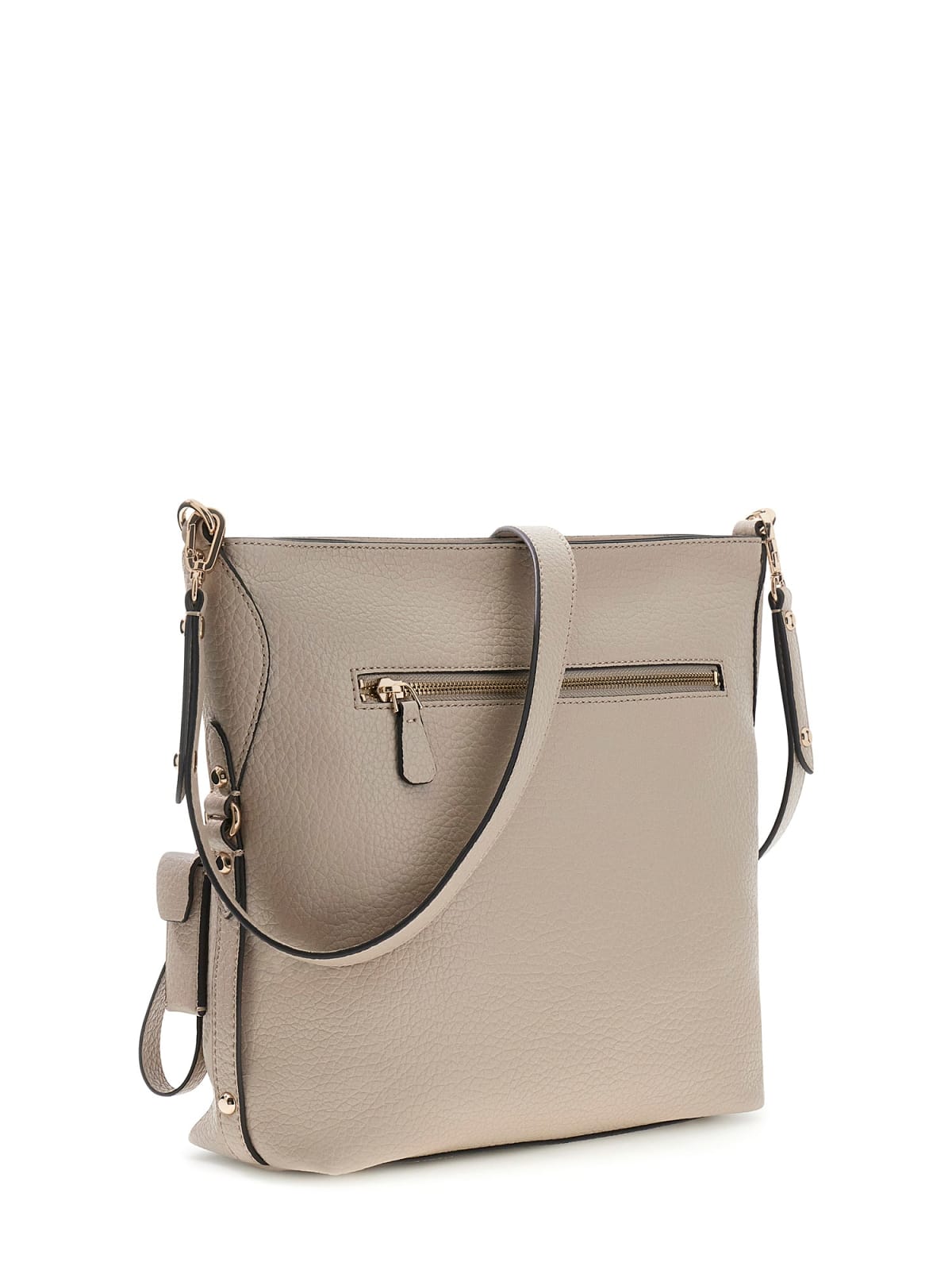 Borsa a tracolla Guess donna effetto pelle con tasca frontale e logo TAUPE TU | Giò Fashion