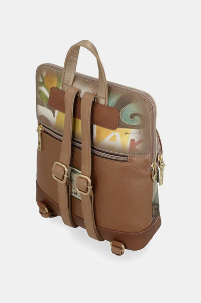 Zaino Anekke con tasca frontale con zip e grafica decorativa Marrone TU | Giò Fashion