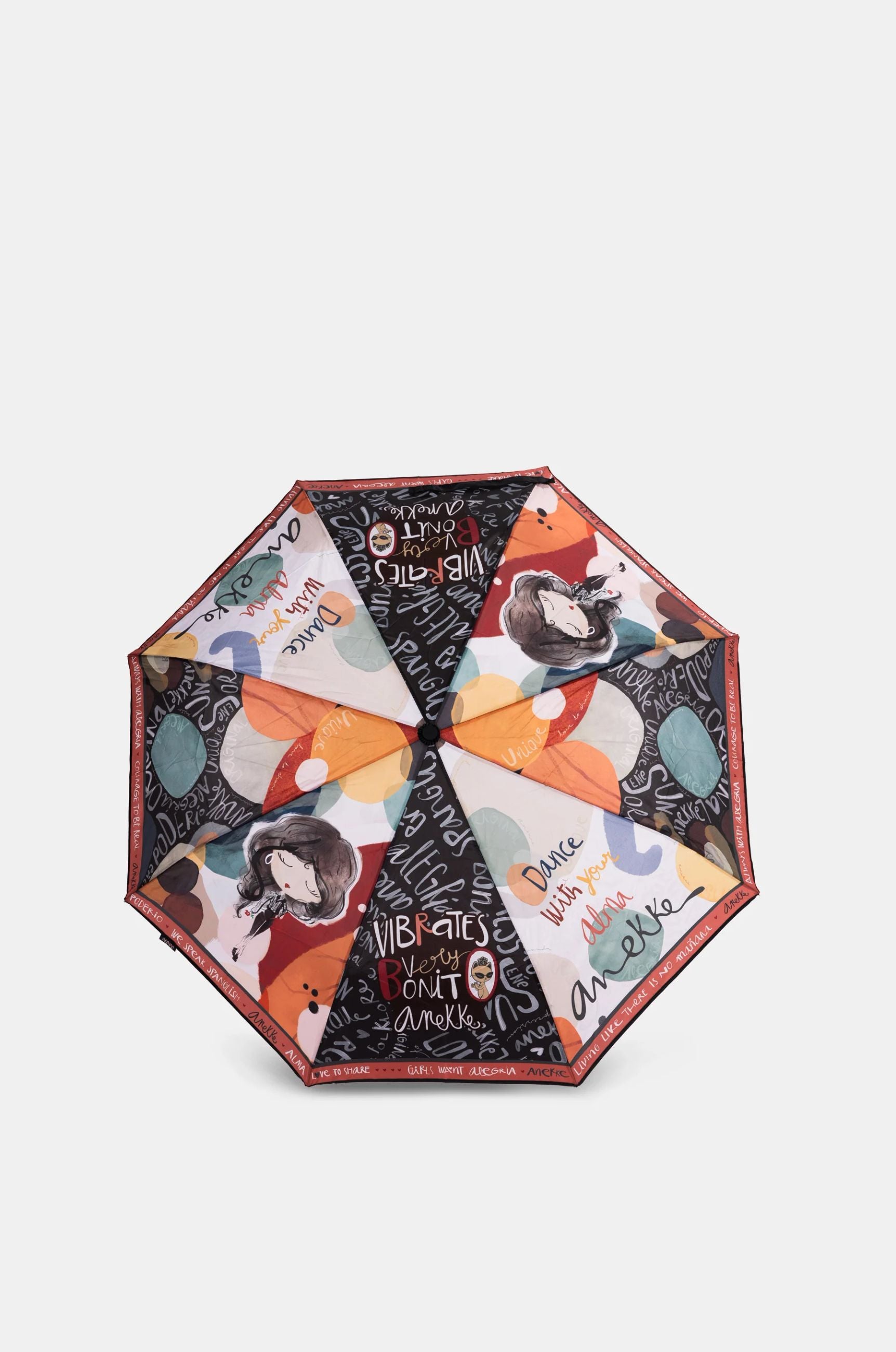 Ombrello Anekke donna con fantasia illustrata BLU ARANCIO TU | Giò Fashion