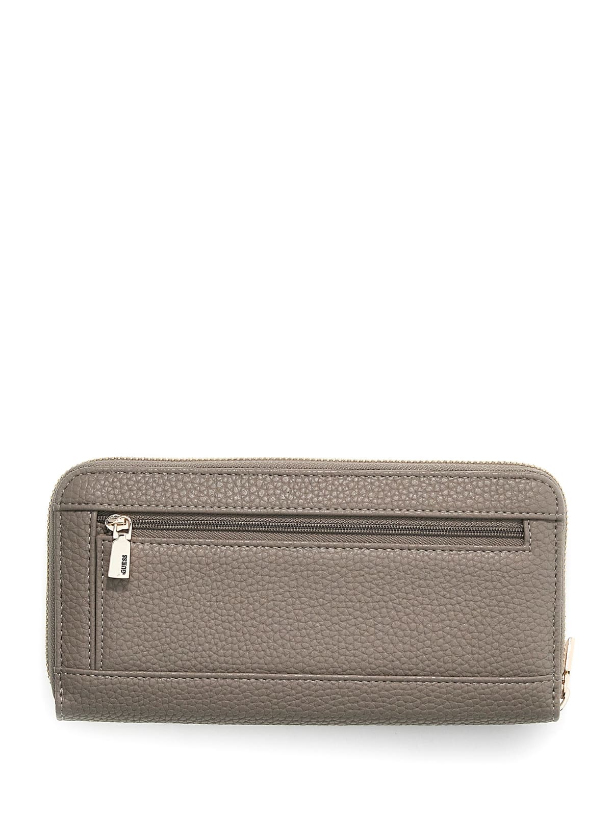 Portafoglio lungo Guess donna effetto pelle martellata con zip TAUPE SCURO TU | Giò Fashion
