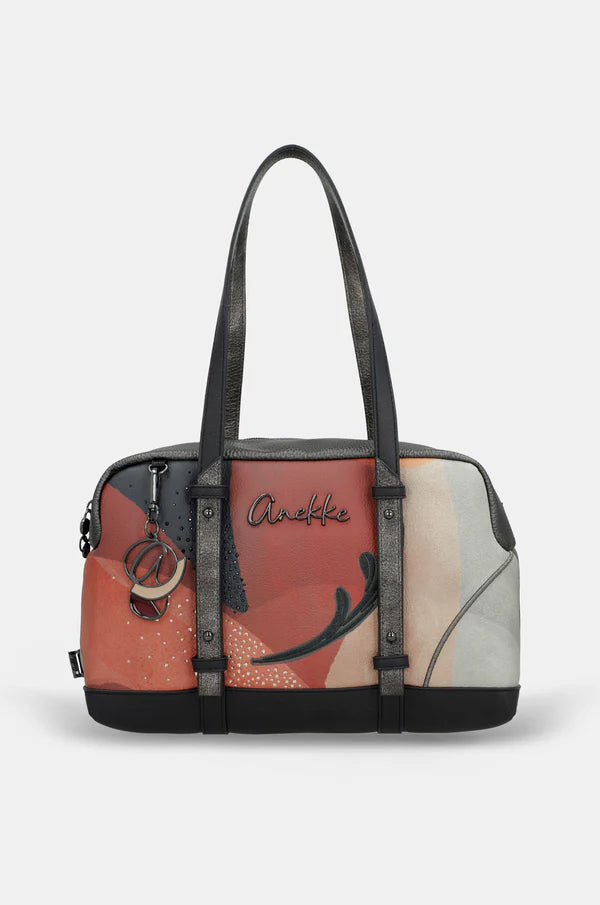 Borsa a Spalla Anekke Donna Capiente con Doppi Manici e Chiusura Zip Nero TU | Giò Fashion
