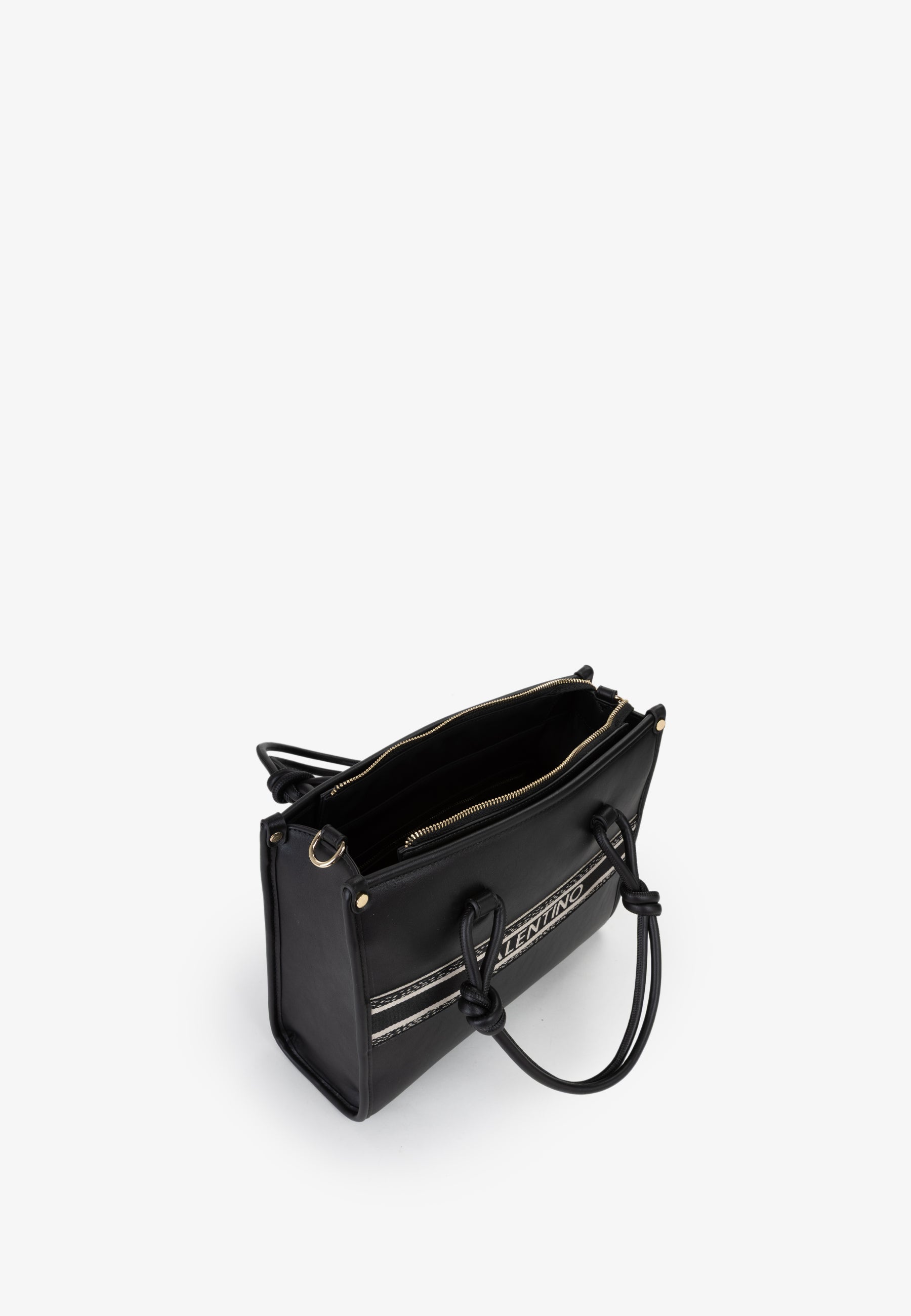 Borsa a mano donna Mario Valentino con tracolla logata e design strutturato Nero TU | Giò Fashion