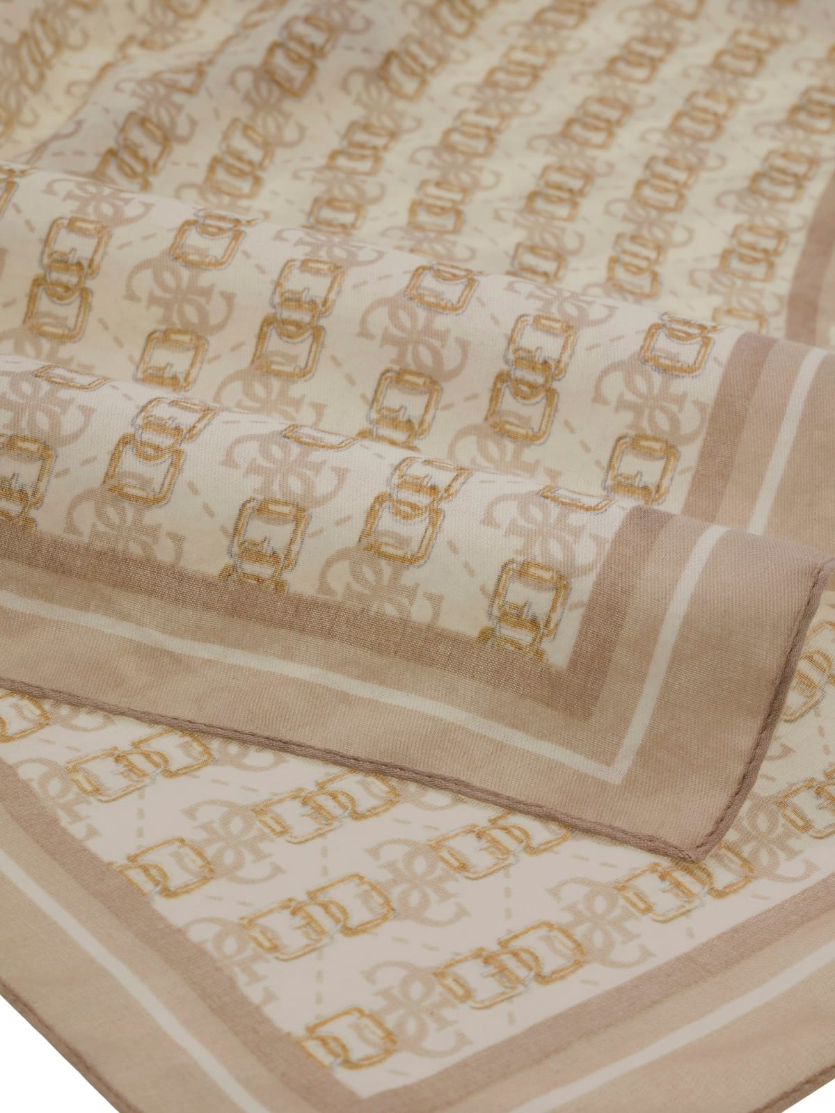 Foulard Guess donna fantasia logo all over elegante TAUPE LOGO TU | Giò Fashion