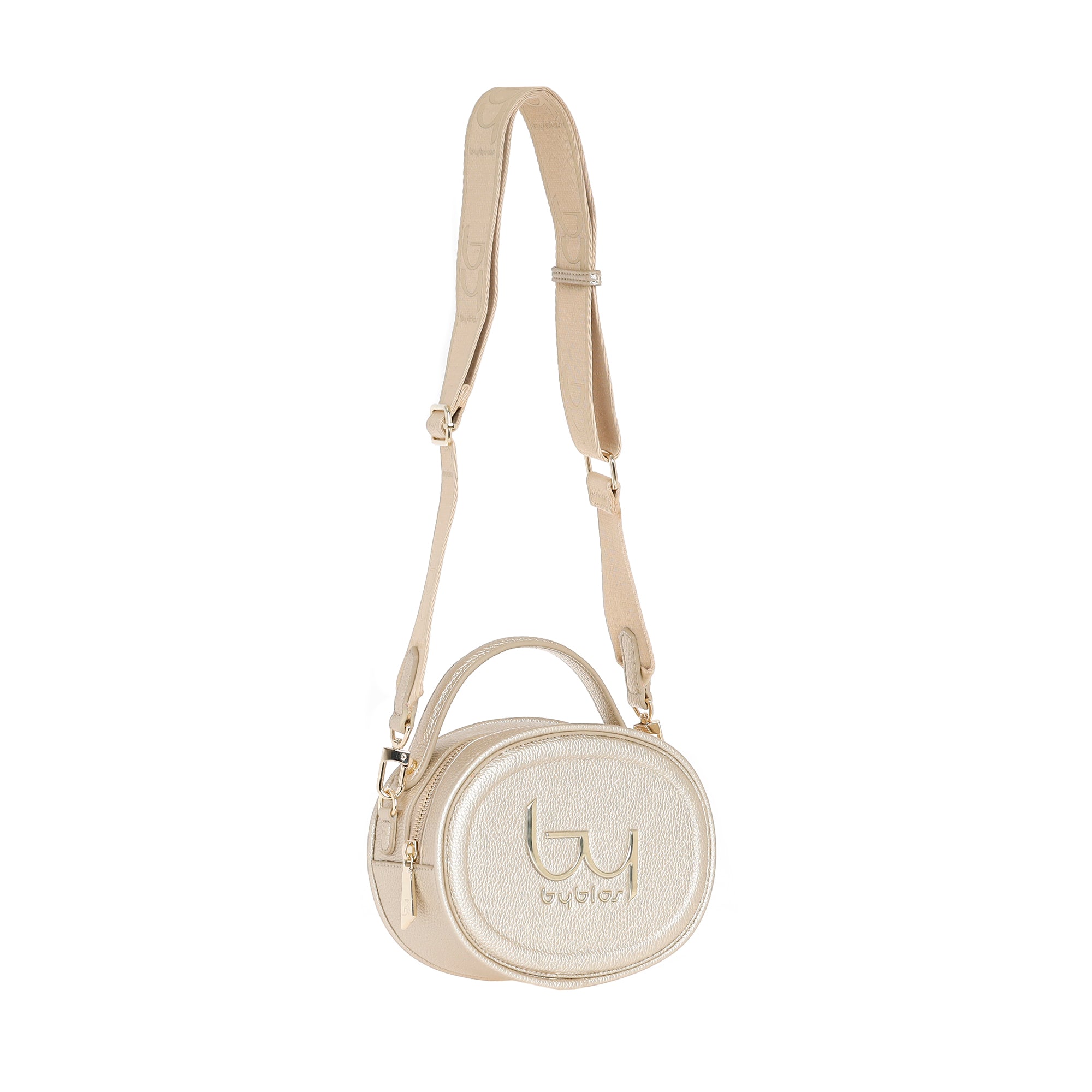 Borsa tracolla Byblos donna rotonda con logo frontale e tracolla regolabile Oro TU | Giò Fashion
