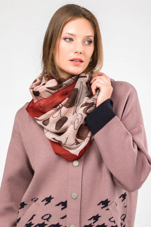 Sciarpa Anekke donna rettangolare con fantasia astratta