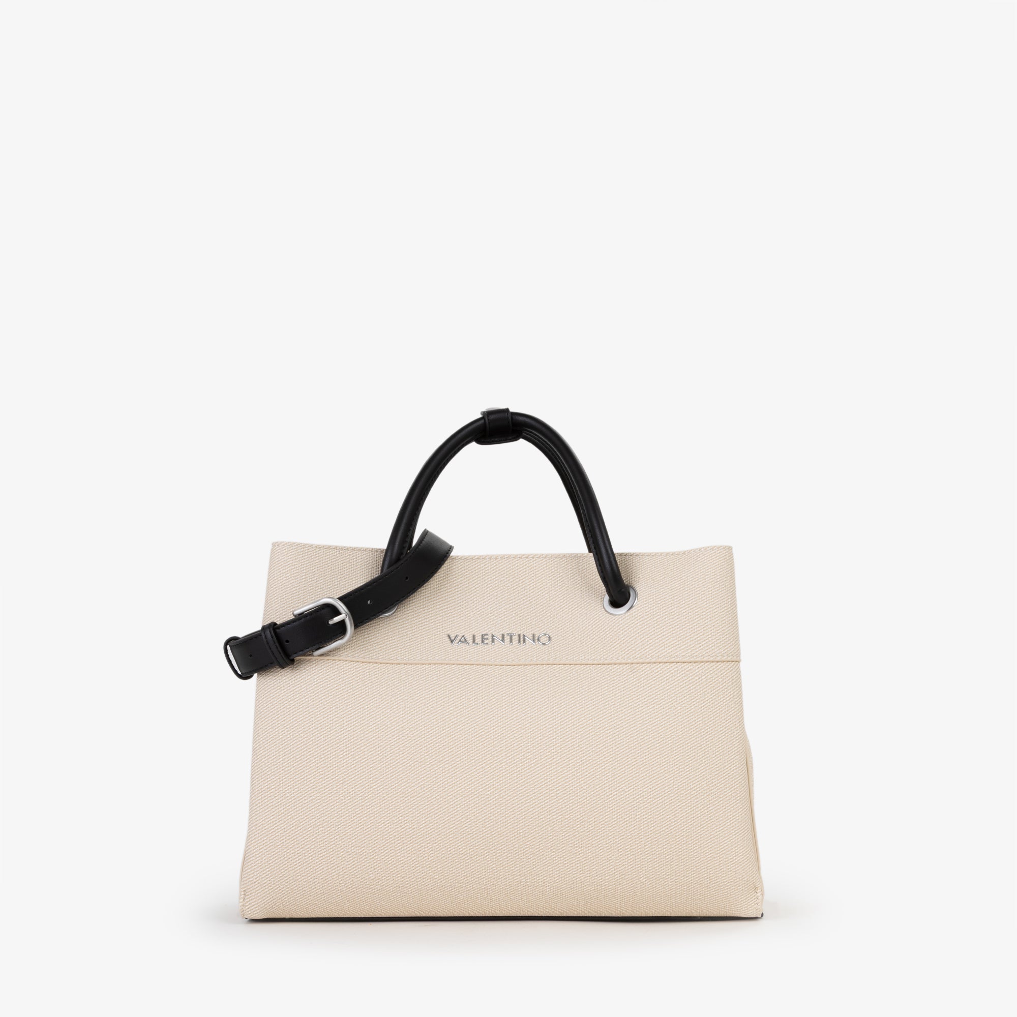 Borsa a mano Mario Valentino in tessuto con manici rigidi e tracolla regolabile Nero TU | Giò Fashion