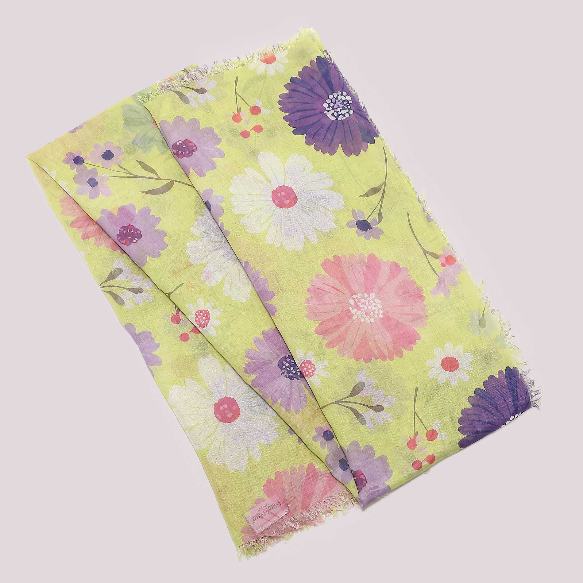 Foulard donna fantasia floreale colorata stile moderno VERDE PASTELLO U | Giò Fashion