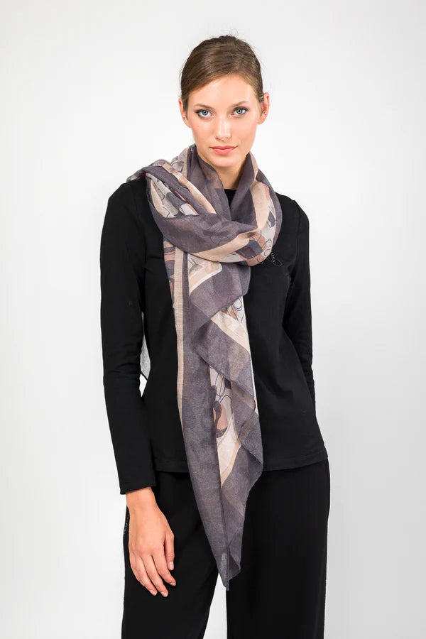 Sciarpa Anekke donna rettangolare con fantasia astratta