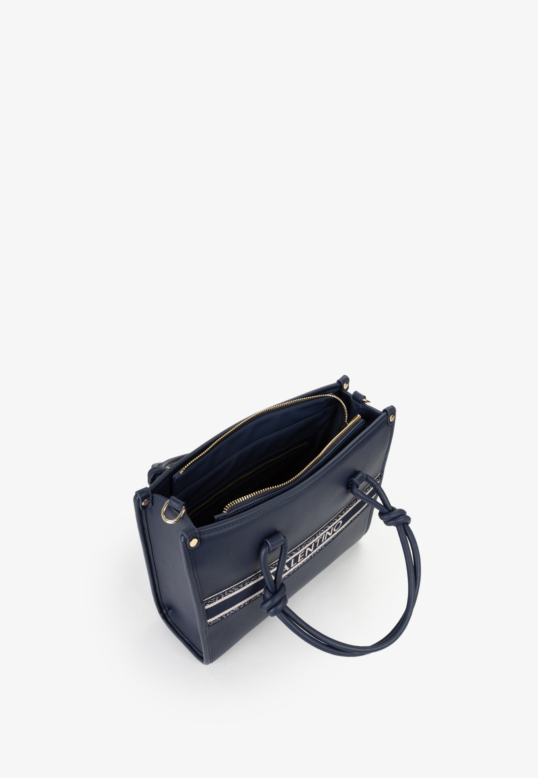 Borsa a mano donna Mario Valentino con tracolla logata e design strutturato BLU TU | Giò Fashion