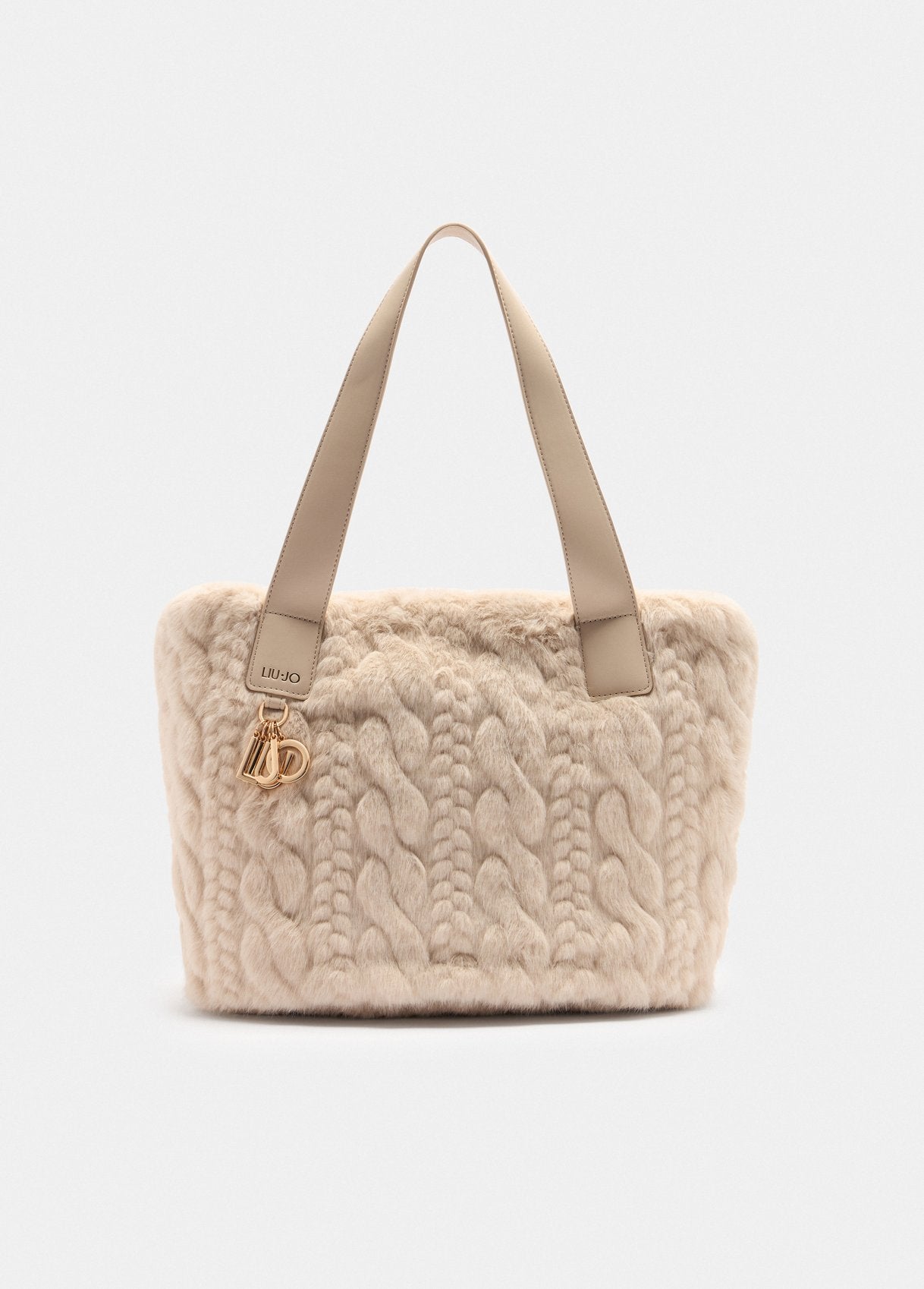 Borsa shopper Liu Jo in pelliccia effetto lavorato Beige TU | Giò Fashion